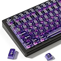 Vista 18 de dagaladoo Teclas transparentes negras para teclado mecánico, teclas MDA transparentes 60 75 100 por ciento, juego de teclas de gelatina cerámica