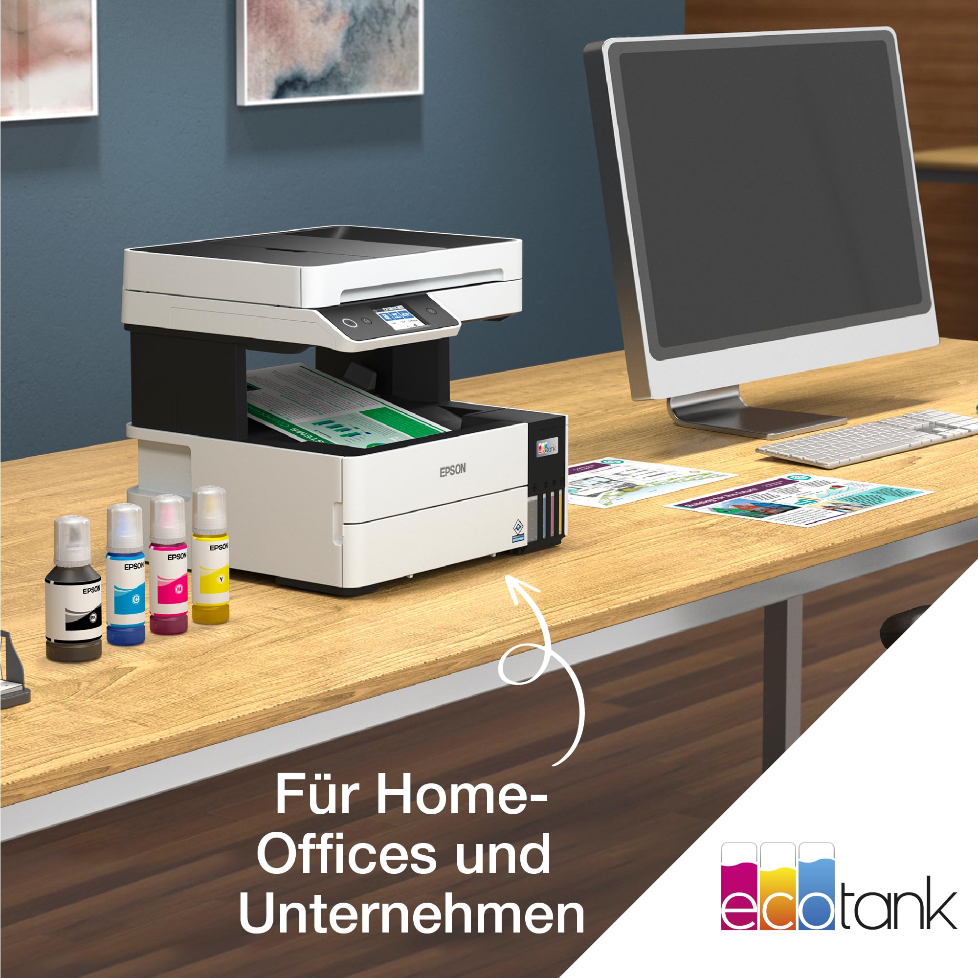 Epson EcoTank ET-5150 Tintentankdrucker | für kleine Büros & Unternehmen | WLAN & Ethernet | A4 | Drucken, Kopieren, Scannen | Duplexdruck | 6.1 cm Touchscreen | 35 Seiten Dokumenteneinzug