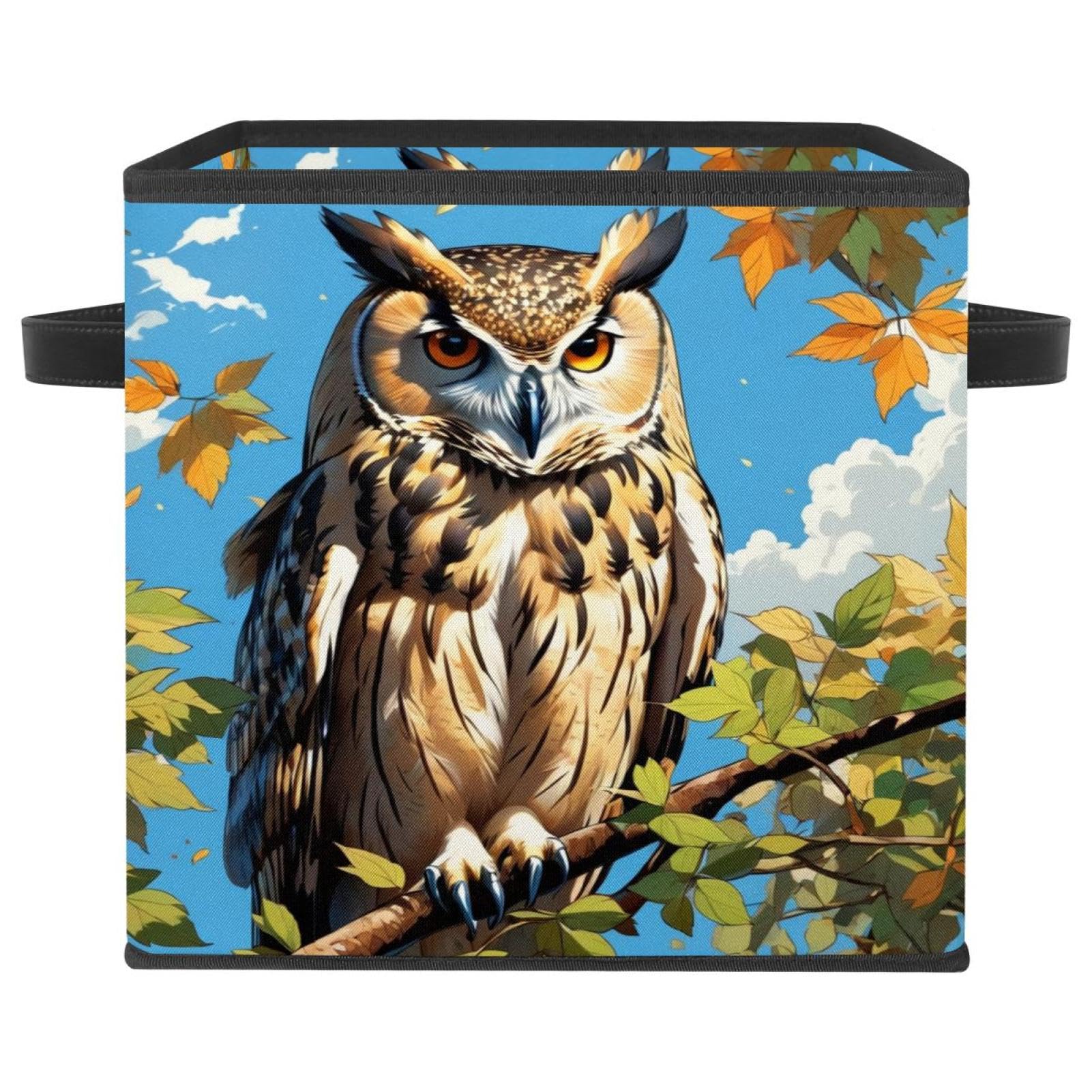 Boîte de rangement pliable chouette pour ranger les jouets des enfants
