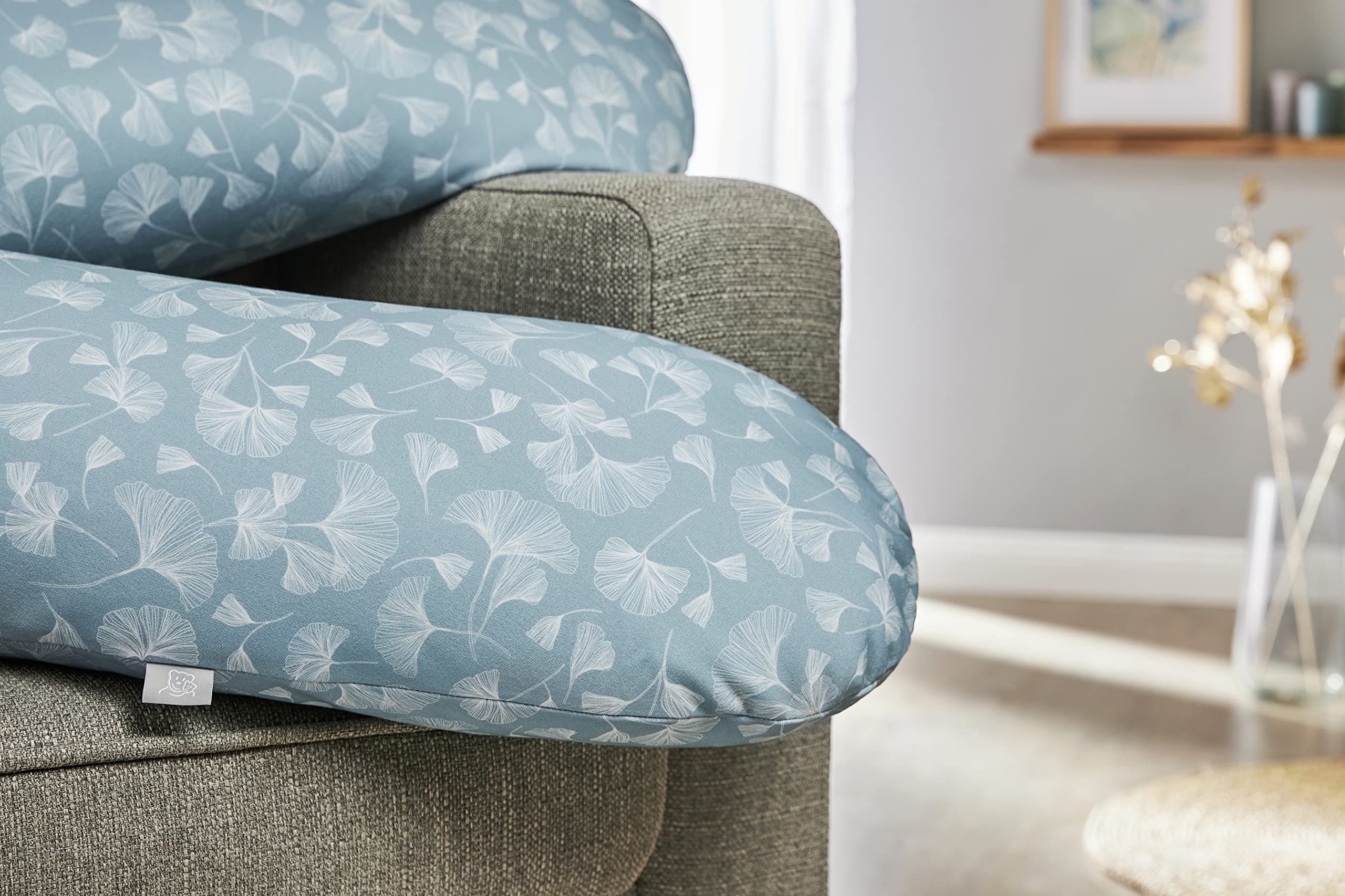 Rotho Babydesign Cuscino per allattamento multiplo, 140 x 20 cm, da 0 mesi, lavabile in lavatrice, ipoallergenico, Ginkgo, 20453 0292 DO01