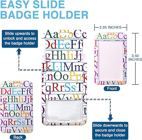 Miniatura 3 de EASTEX Llavero de cordón para profesor, cordón de identificación escolar del alfabeto ABC para llaves