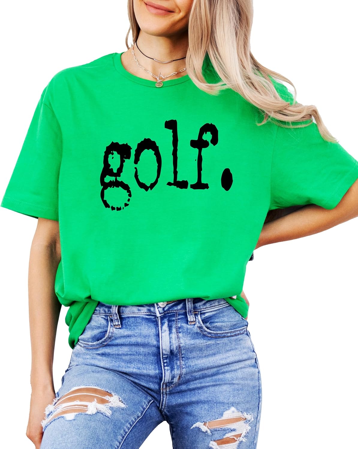 Olive Loves Apple Distressed Golf Type Shirt for Golfer Men and Women Casual Golf Shirt for Husband - Image 2