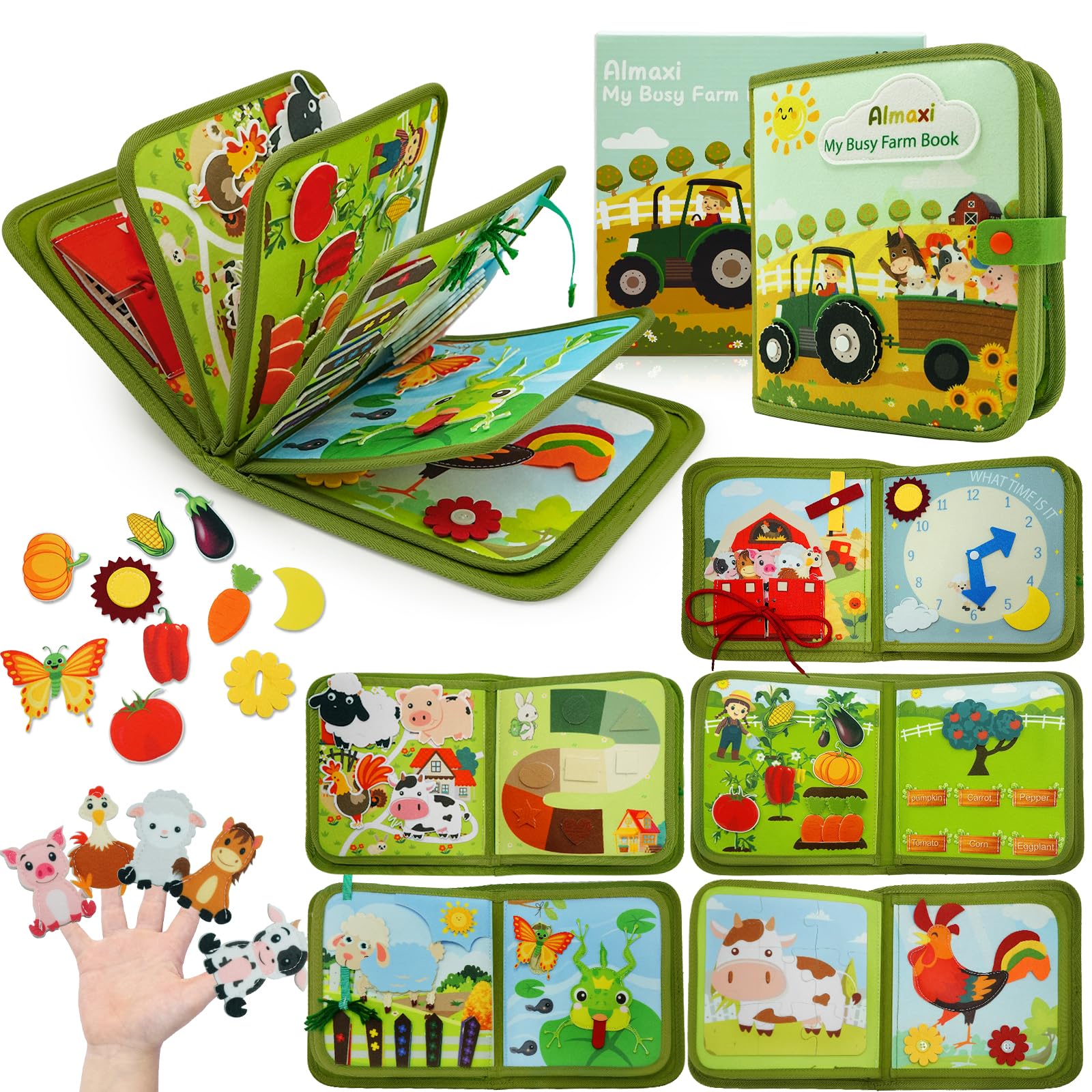 Busy Board Montessori, Busy Book Libro Montessori Interattivo, Giochi Montessori 1 Anno e 4 Anni, Giochi Bambini 1 Anno, Sensoriale Educativo Giochi, Bambini Bimba Bimbo Regalo Compleanno Natale