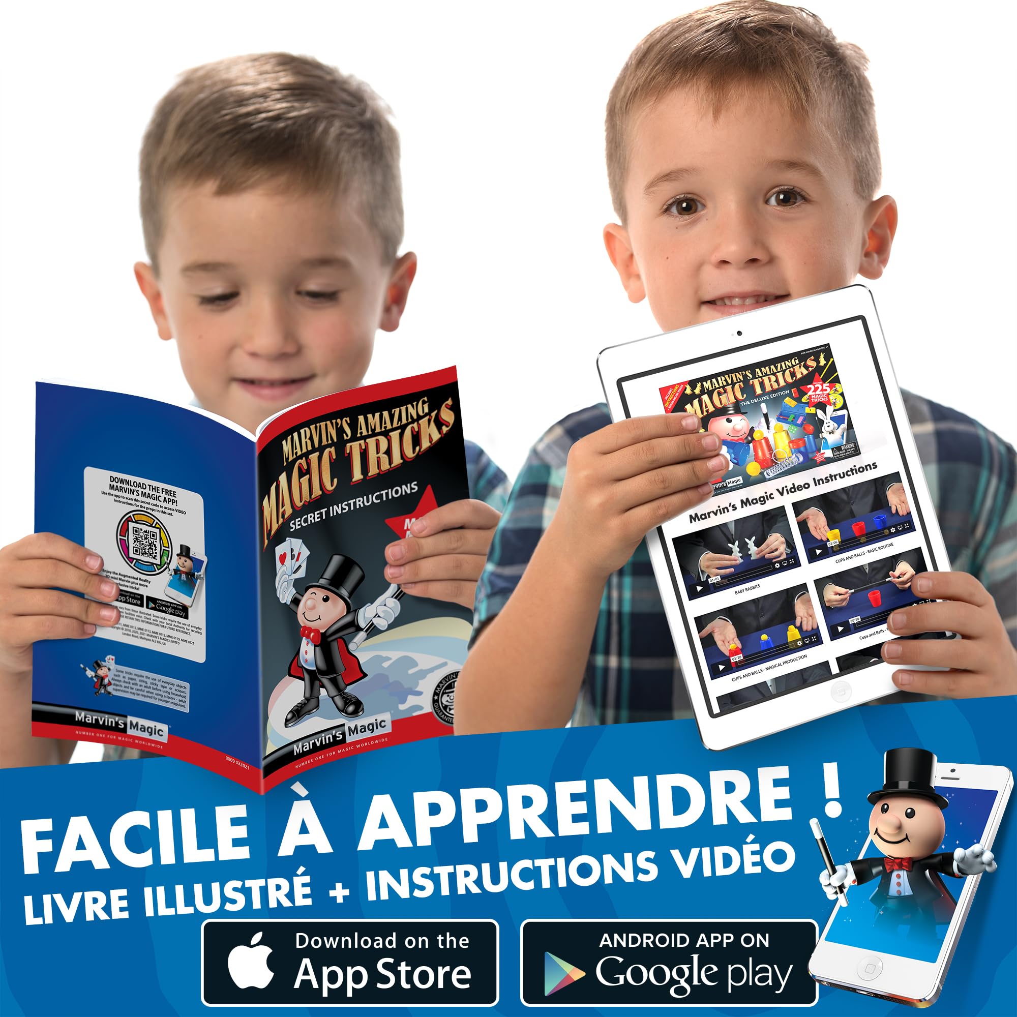 Marvin's Magic - Boîte de 225 Tours de Magie Incroyables - Gamme Magic Made Easy - Convient aux Enfants de 6 Ans et Plus