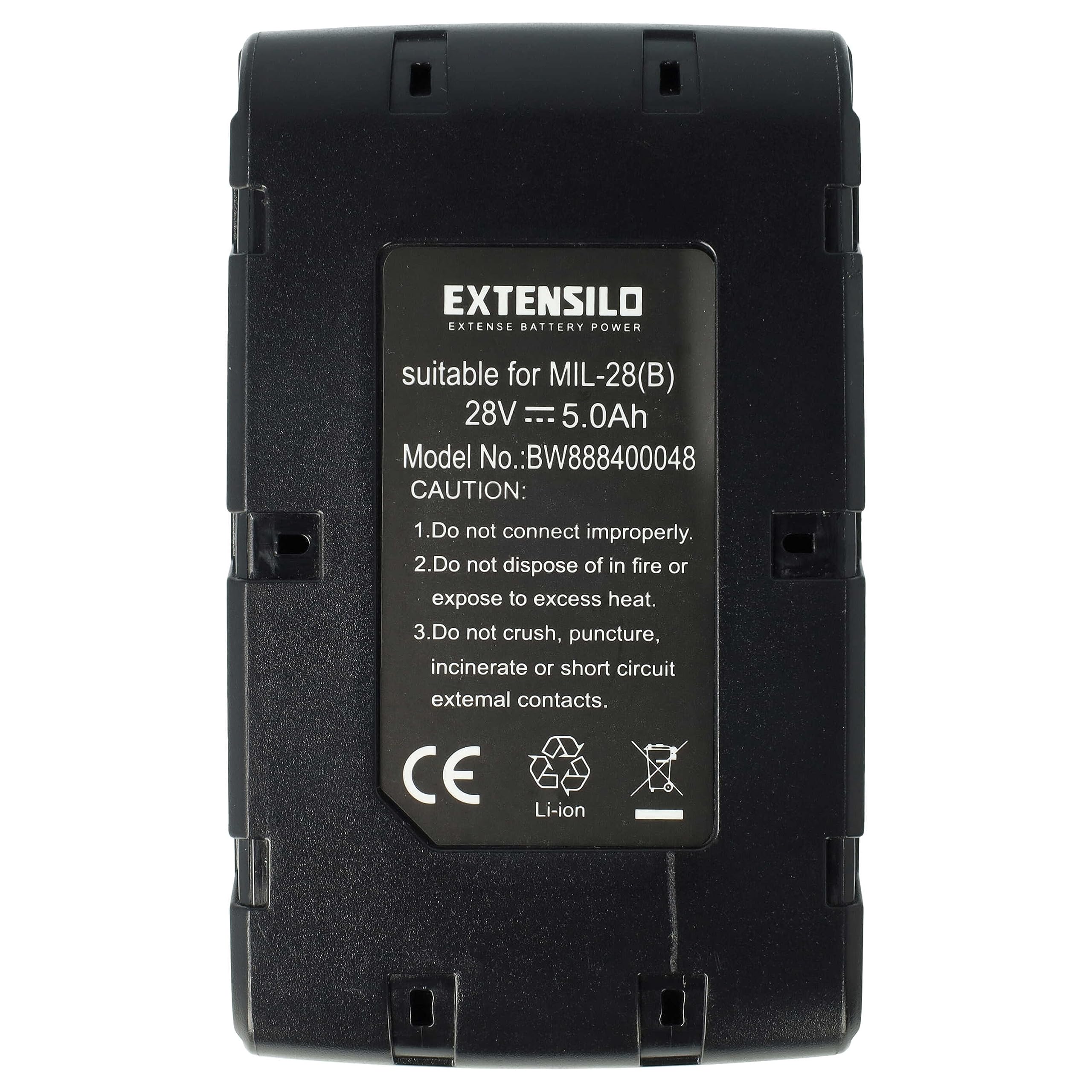 Batería Compatible con Würth Master H 28-MA Herramienta, aspiradora (5000 mAh, Li-Ion, 28 V) | Para herramientas, aspiradoras (5000 mAh, ion de litio, 28 V)