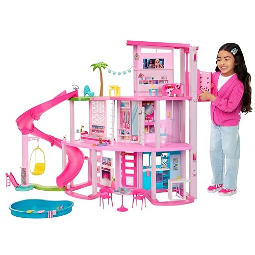 Immagine del prodotto Barbie - Casa dei Sogni di Barbie, playset casa delle bambole con piscina, scivolo a 3 piani, ascensore e aree di gioco per cuccioli, 75+ accessori, giocattolo per bambini, 3+ anni, HMX10