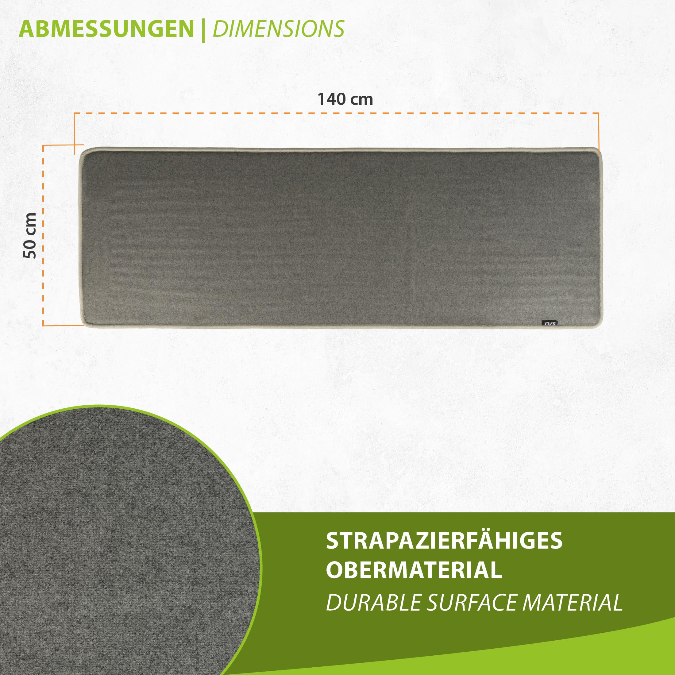 Mi-Heat Alfombra Térmica Eléctrica 50x140 cm – Calienta Pies de Bajo Consumo para Oficina y Hogar – Esterilla Calefactora Grande, Antideslizante, Color Camel/Beige