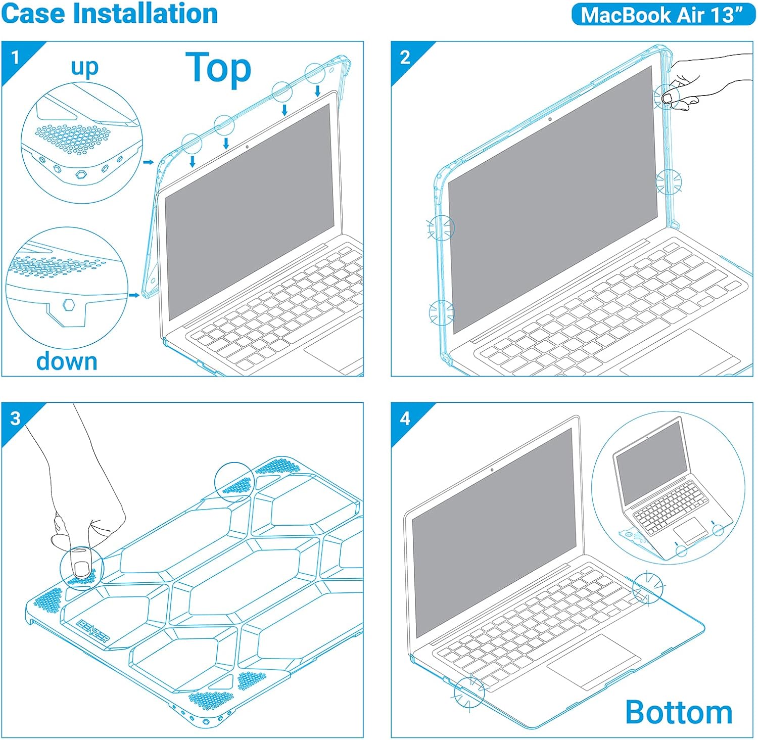 Top Brands IBENZER MacBook Air 13 Inch Case A1466 A1369, Heavy Duty Protective Hard Shell Case Cover for Apple Mac Air 13 Old Version 2017 2016 2015 2014 2013 2012 2011 2010, Blue, HA13CYBL Best Review IBENZER MacBook Air 13 Inch Case A1466 A1369, Heavy Duty Protective Hard Shell Case Cover for Apple Mac Air 13 Old Version 2017 2016 2015 2014 2013 2012 2011 2010, Blue, HA13CYBL
