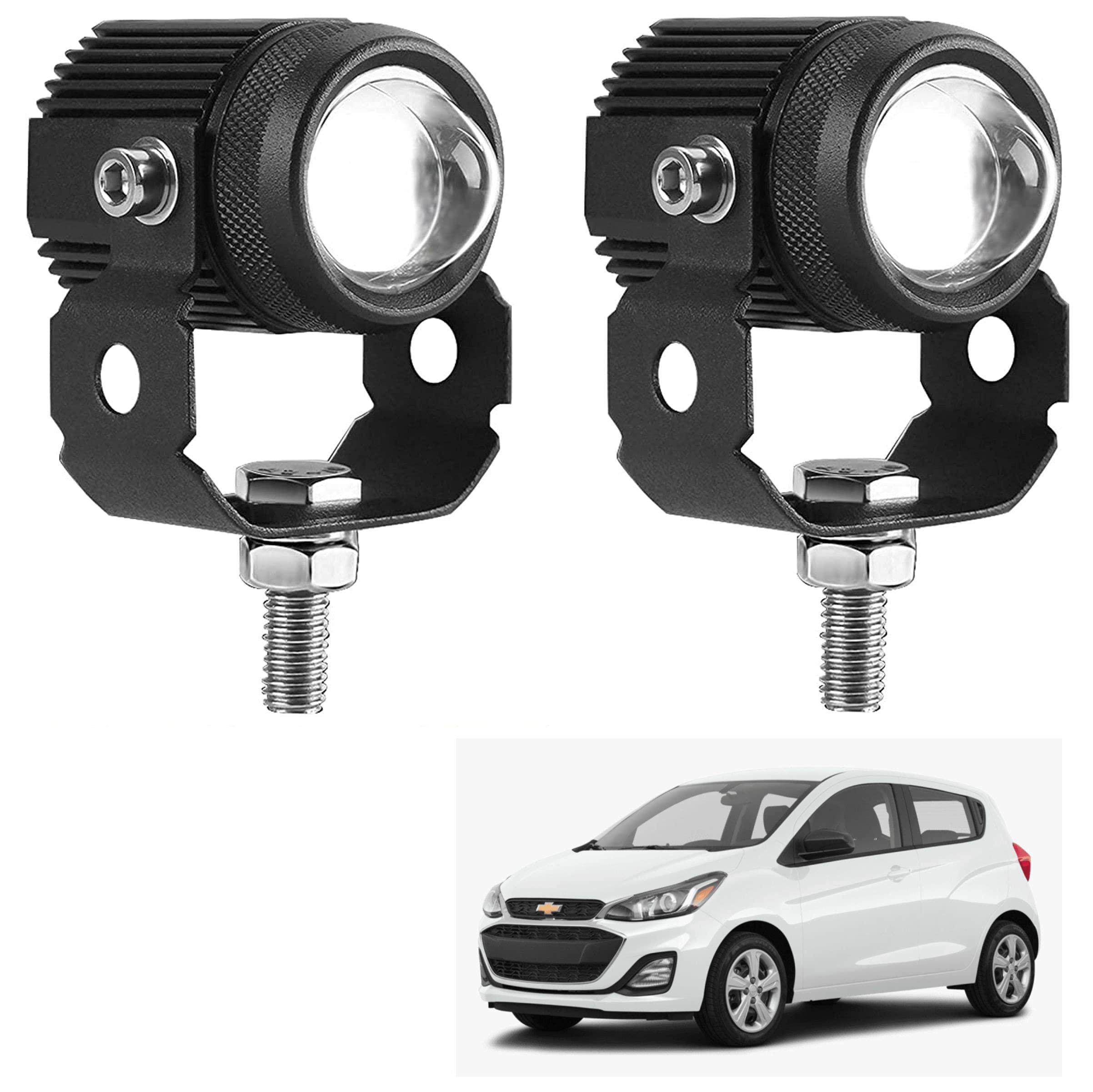 Asryd Mini LED Driving light pods 2 Inch LED Driving Lights Dual Fuction Amber & White Color Fog Lights Spot Beam (2Pcs) For Chevrolet Spark
