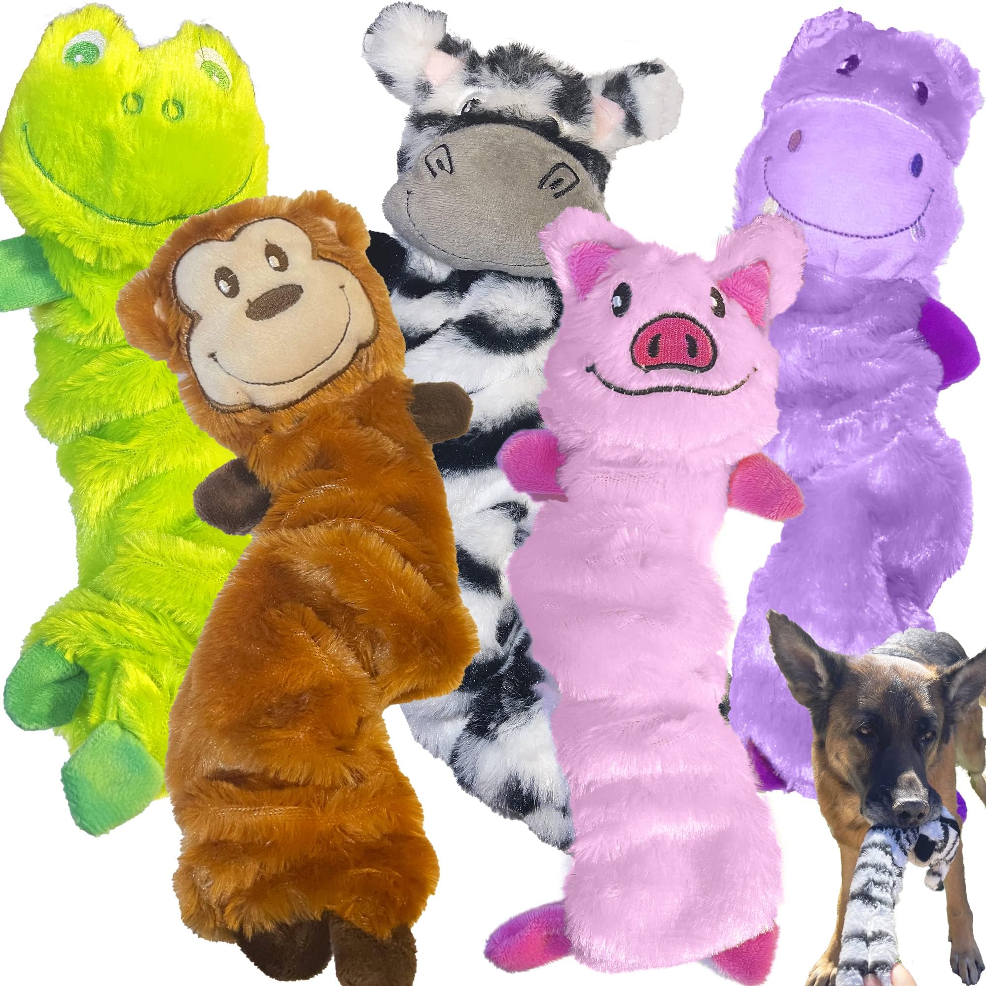 Pet Supplies WOOF WONDERS Squeaky No Stuffing Dog Toy Set Plush