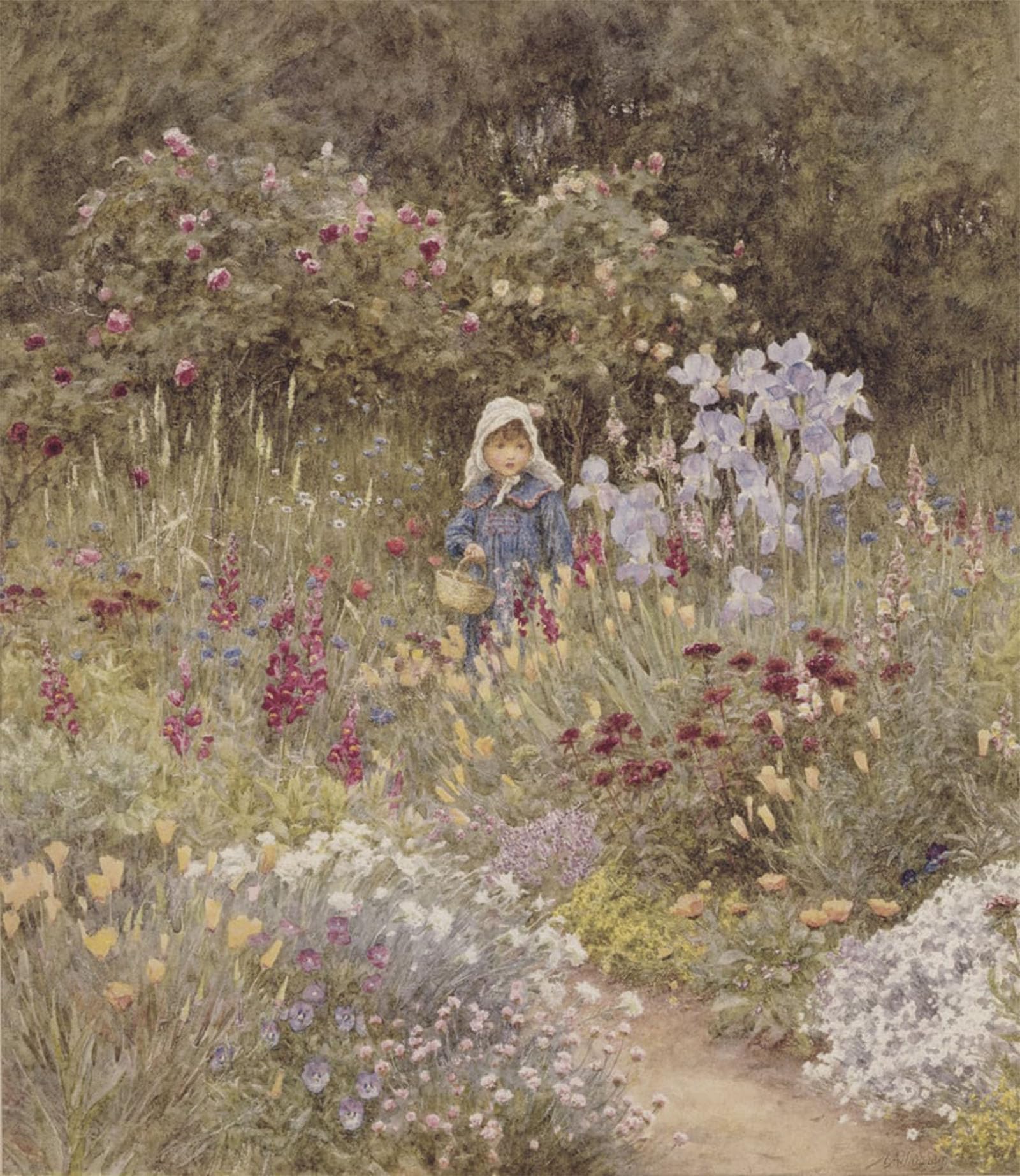 POSTERIIk Vintage Art Print Images Pictures Print Minna Illustration to Happy by Helen Allingham Modern Colour Posters for Office Home Decor 60x90cm