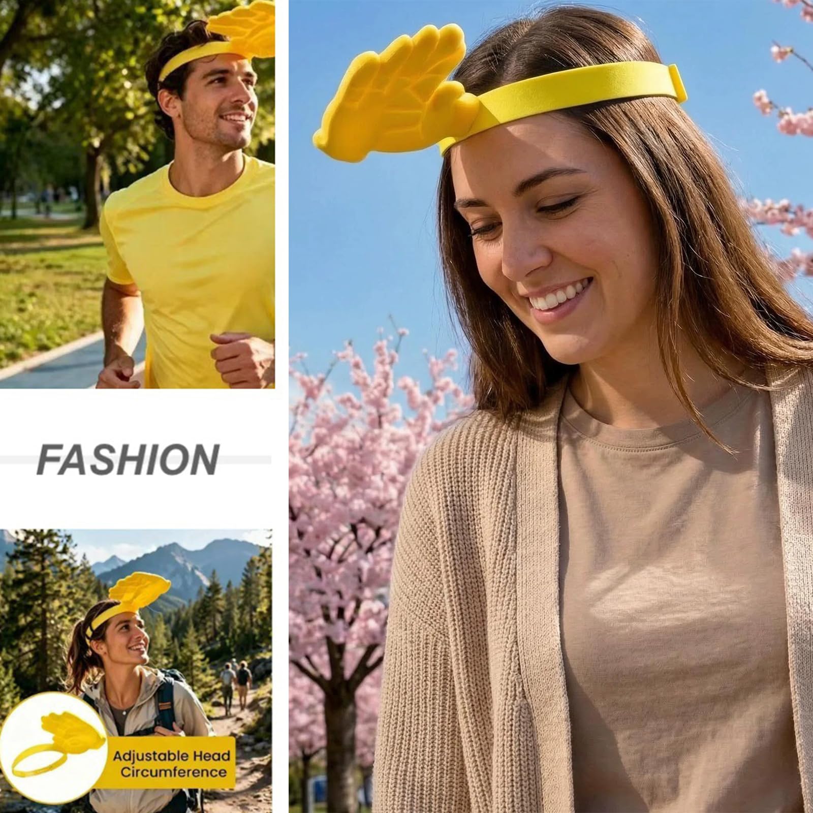 Visiera Parasole A Forma di Mano con Cinturino Regolabile, Cappello da Sole Grande Quanto Un Palmo, Cappello Sole Divertente per Photo Booth Travestimenti Accessori attività all'Aria Aperta
