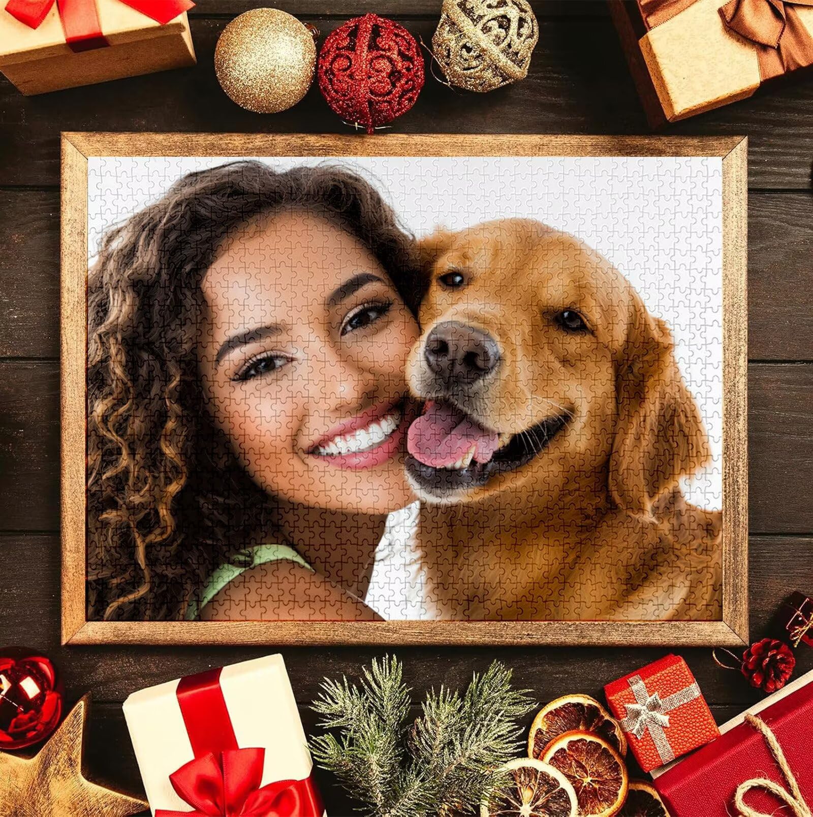 Puzzle Personalizado con Foto, Personalizada Rompecabezas Personalizado Diseña tu Logo Foto o Texto, Personalizado Navidad Halloween San Valentín Parejas Niños Familia Amigos h-3461