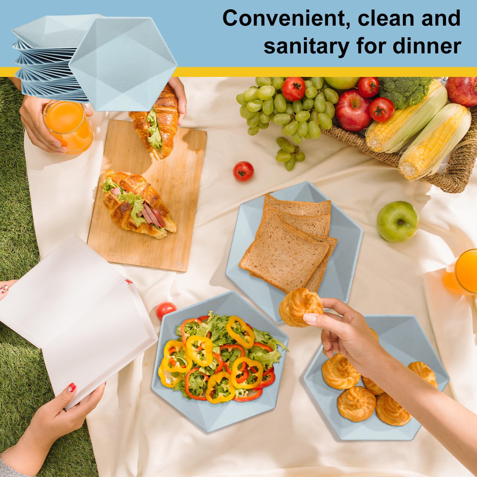 Platos de papel de 10 pulgadas, 30 platos de bagazo compostables, bandejas desechables para alimentos, aptas para microondas, comidas diarias, picnic, fiesta, barbacoa