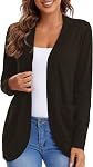 Urban CoCo manches longues pour femmes Pull Cardigans Courbés Hem Front ouvert avec poches