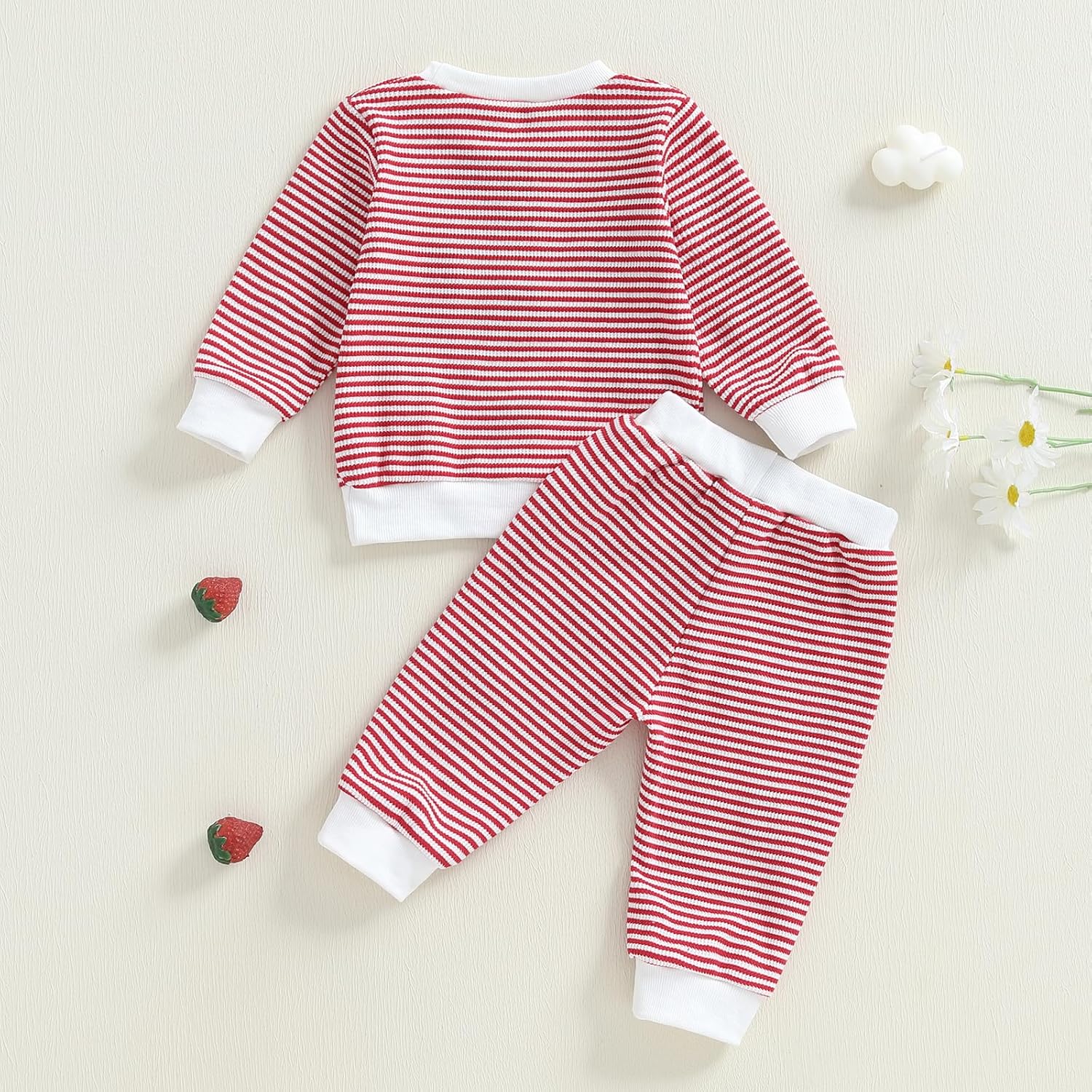 Toddler Baby Girl Fall Winter Clothes Long Sleeve Strawberry Sweatshirt With Jogger Pants Sweatsuit Cute 2Pcs Outfit - Image 7