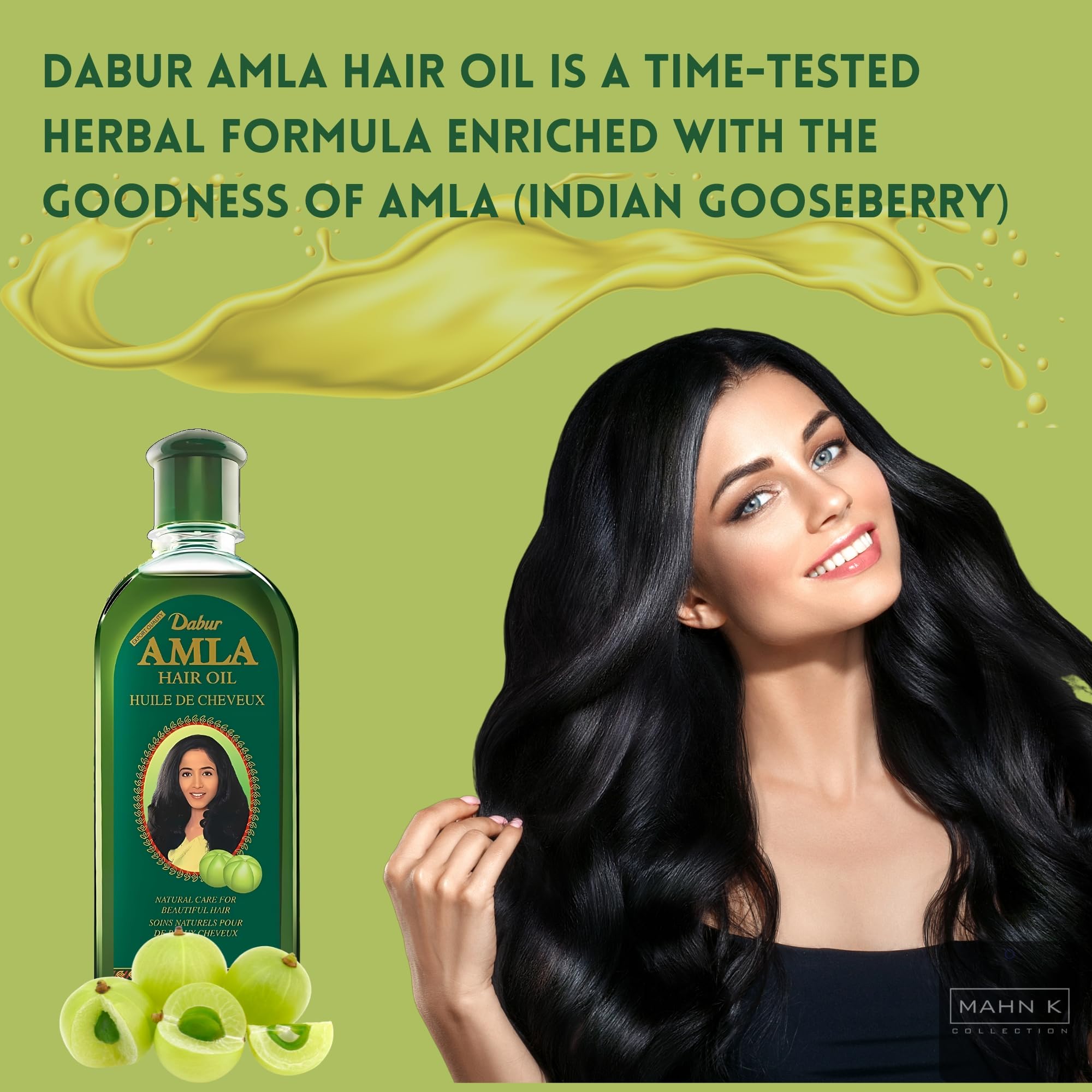 Amla Hair Oil Bundle - Growth Oil 300ml & Mahn K Collection Oil Applicator Bottle, 300 ml (Pack of 1) - Image 2