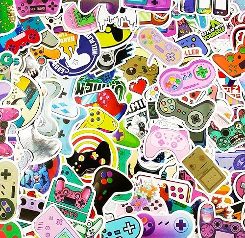 100 calcomanías para botellas de agua de videojuegos para niños, calcomanías para jugadores de videojuegos