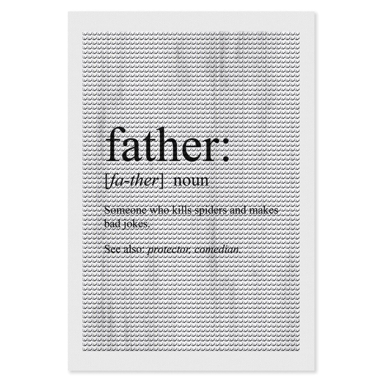 Junmoney Father Definition Diamond Art Kit 8"x12", Vintage Style Decor, Stress Relief Craft, Decor Project, Relaxing DIY, Creative Hobby