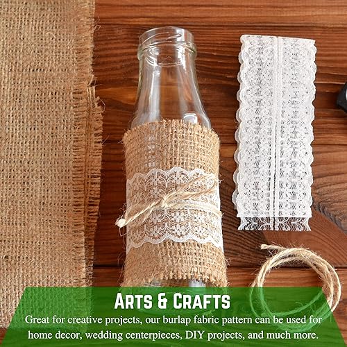 Miniatura 4 de Farm Plastic Supply - Tela de arpillera de 10 onzas - (24 pulgadas x 50 pies) - Rollo de arpillera para caminos de mesa, tela de paisajismo, rollo