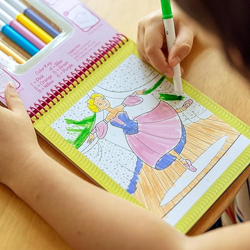 Miniatura 5 de Melissa & Doug On the Go Color by Numbers, tablero de diseño unicornios, ballet, gatitos y más