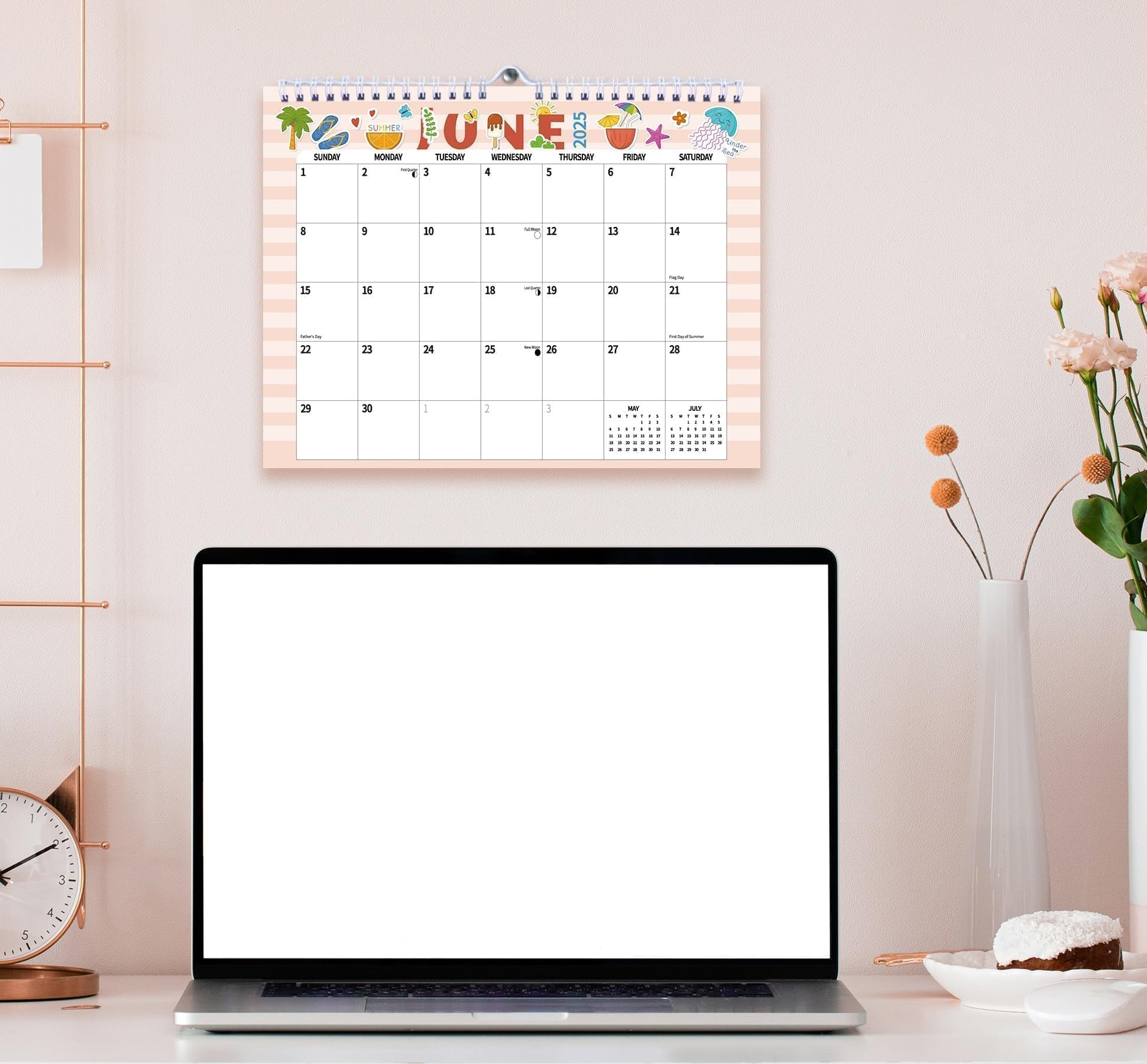 2024 Kalender Doodle Hängender Wandkalender Schreibtisch Monatlicher Desktop-Planer Pad Papier November 2023 - Dezember 2024, 28,5 cm Zuhause, Schule, Büro