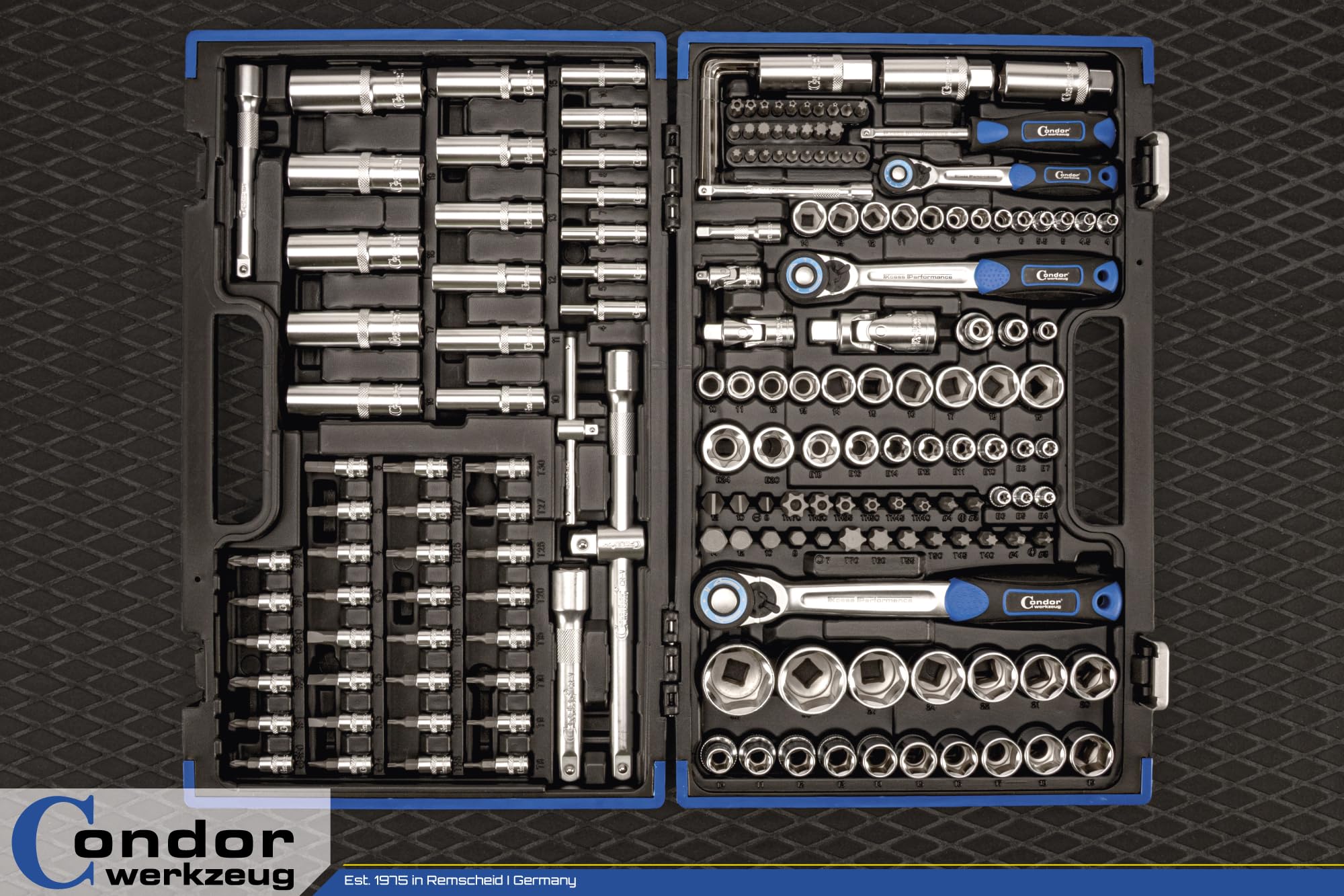 Condor Werkzeug 38180 | Steckschlüssel-Satz Sechskant | 180-teilig | Antrieb 1/4" + 3/8" + 1/2" | mit Koffer | xcess performance