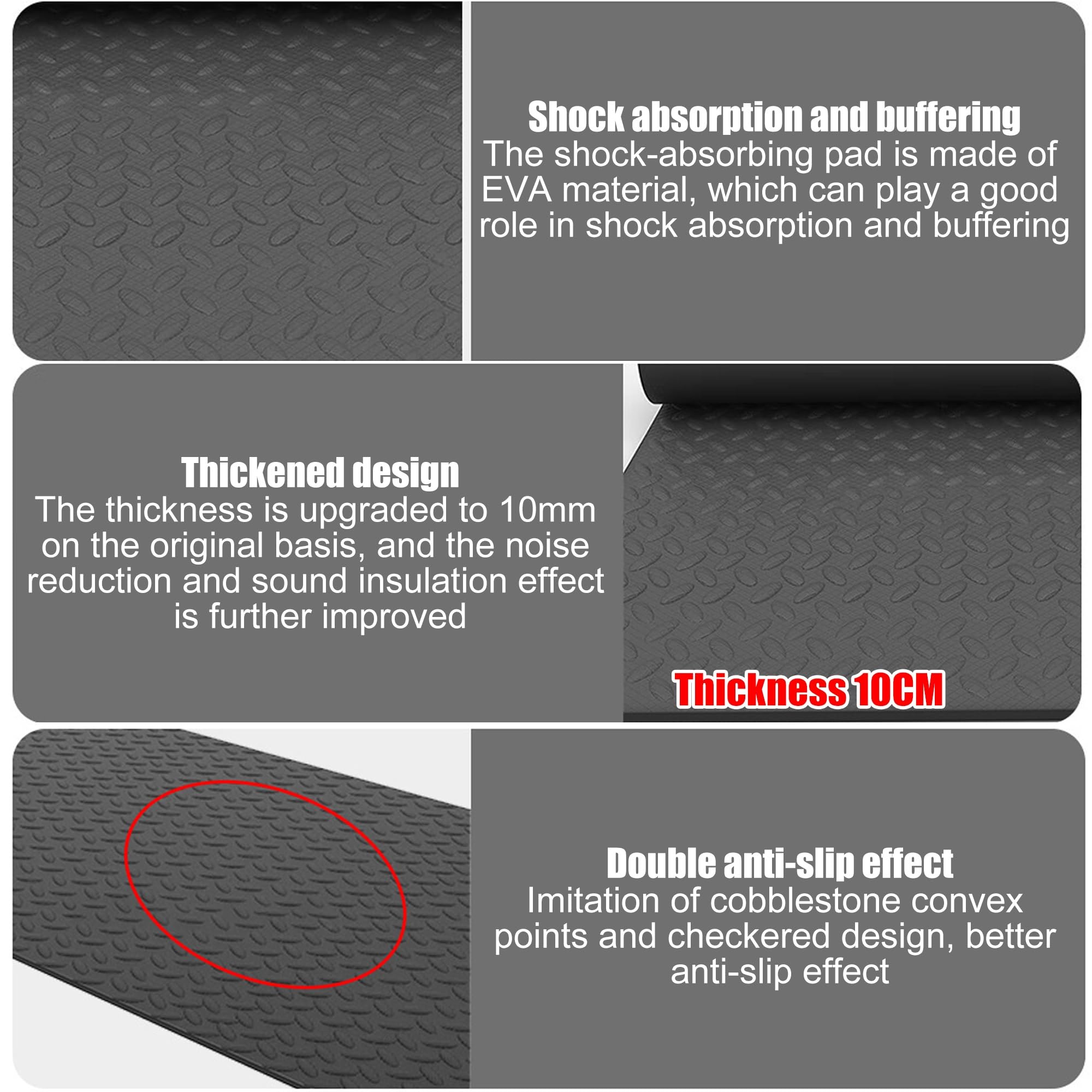 Tappetino per Tapis roulant, Walking Pad, Protezione per Pavimenti con Trama Antiscivolo per Tapis roulant, per Tapis roulant ellittici e Attrezzi da Allenamento(200x100x1cm)