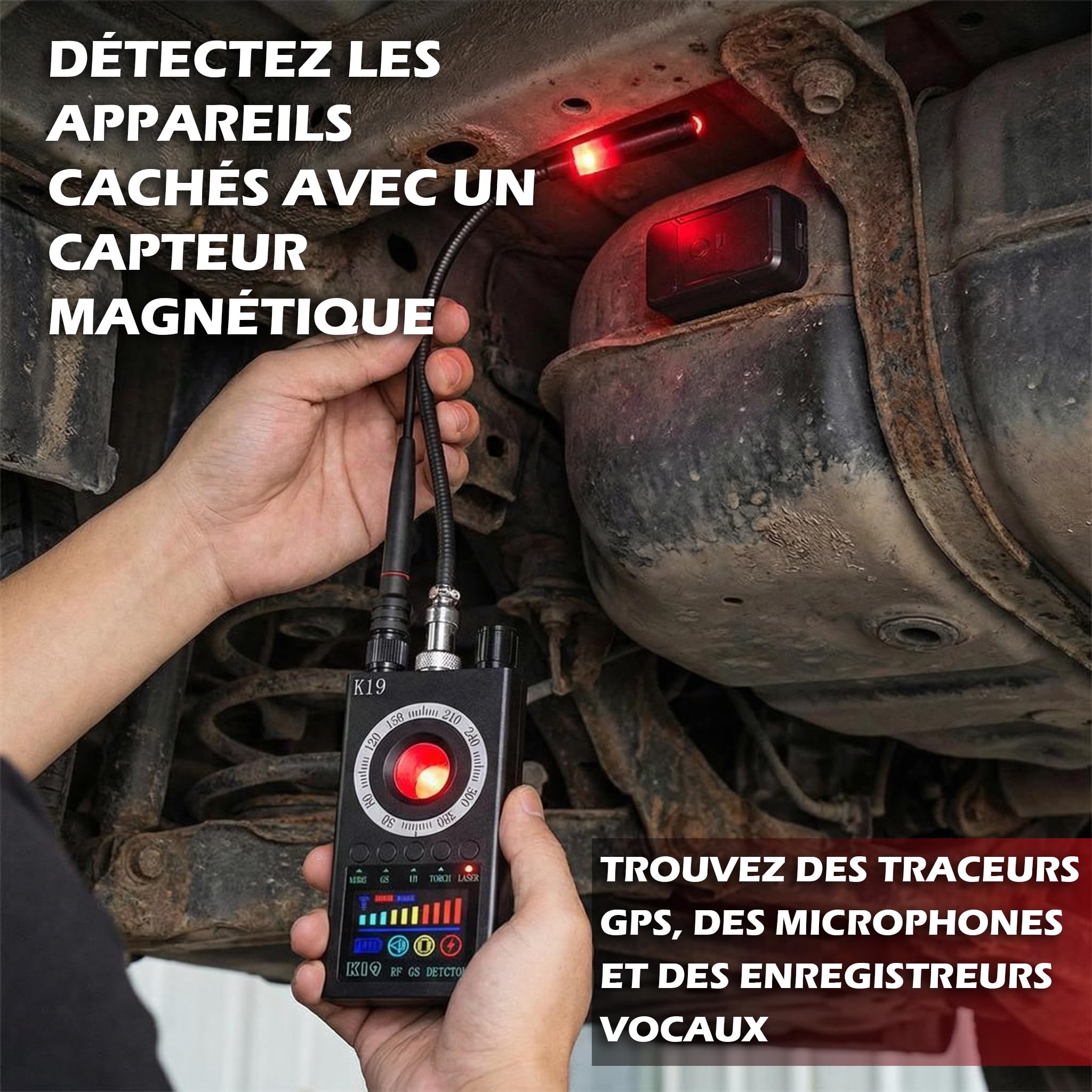 Détecteur Caméra Cachée Anti-Espion avec eBook Guide Complet – Scanner RF pour GPS et Micros Espions, Détecteur d'Écoute sans Fil, Appareil Portable pour Maison Bureau Hôtel Protection Vie Privée