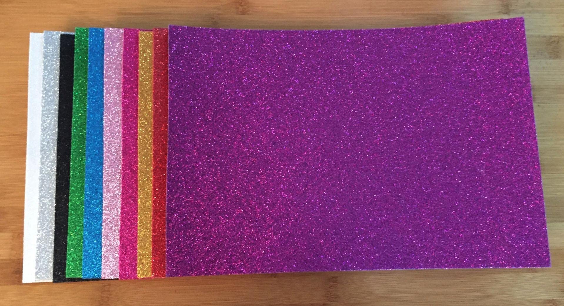 Sparkle Glitter Non Adhesive Multicolor Sheets Thick 10 Color, For Art and Craft Pack of 10-image-32