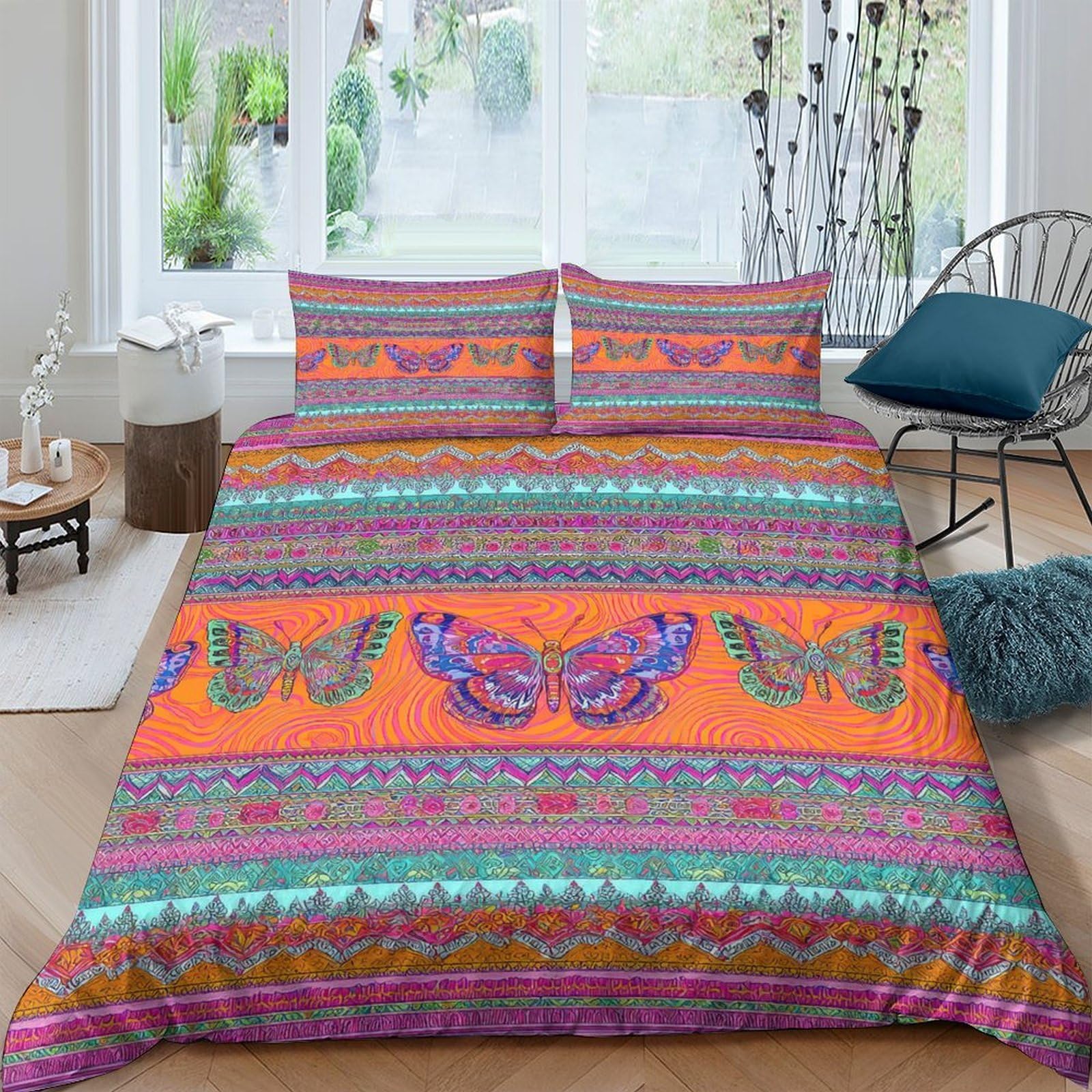 Parure de lit hypoallergénique entretien facile housse couette 3 pièces 3D