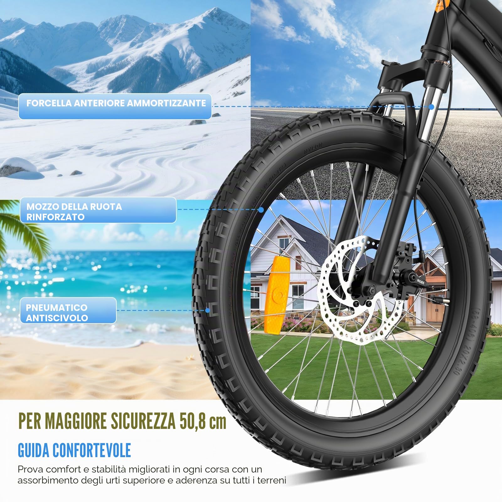 EVERCROSS EM5 Bici Bambino 20 Pollici, Mountain Bike Bambini 7 Velocità, MTB Junior con Freni a Disco e Forcella Ammortizzata, Telaio Leggero 15 kg, Sella Regolabile (120-160 cm, Max 80 kg)