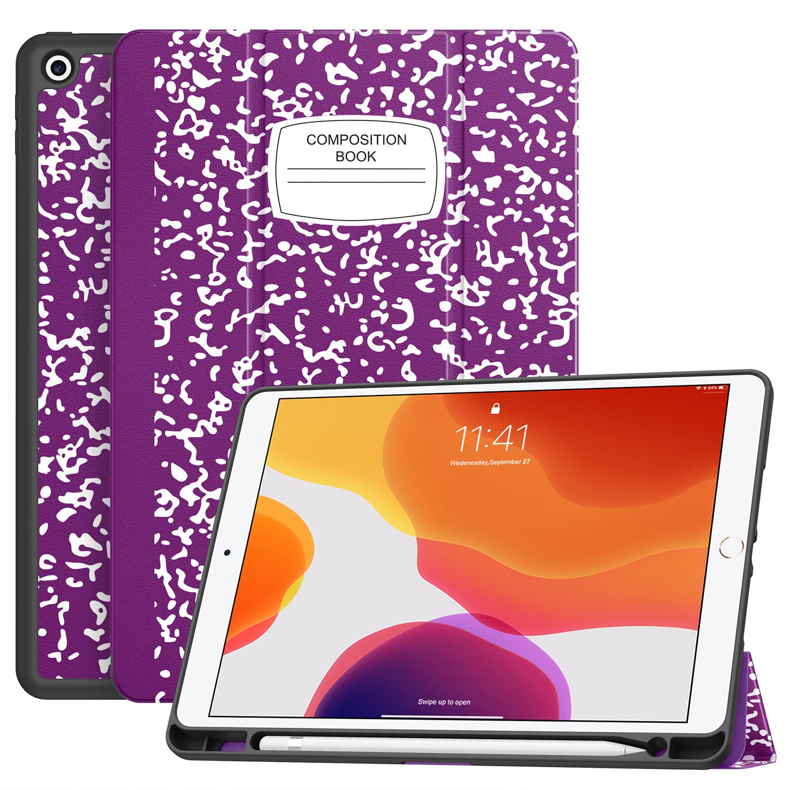 Soke Case for iPad 9th Generation 2021/8th Gen 2020/7th Gen 2019 with Pencil Holder - Premium Shockproof Case with Soft TPU Back Cover & Auto Sleep/