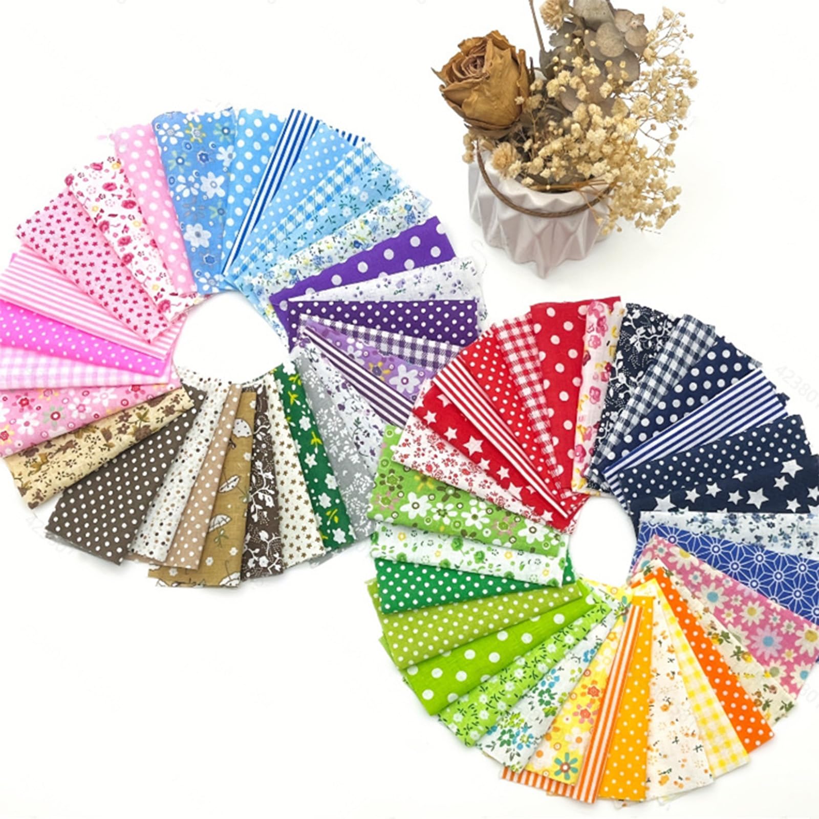 atnayo 60PCS Squares Fabric for Sewing, 10 * 10 cm Fabric Squares for DIY Craft Projects