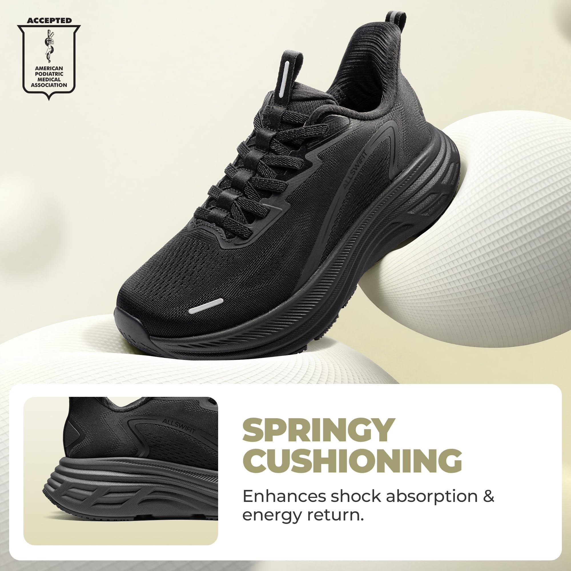 ALLSWIFIT Damskie wsuwane buty do chodzenia trampki do biegania | Bez użycia rąk, poduszka, tenis, antypoślizgowa, wygodna, trening, siłownia, sport, atletyczna, moda, ActiveBreeze2.0