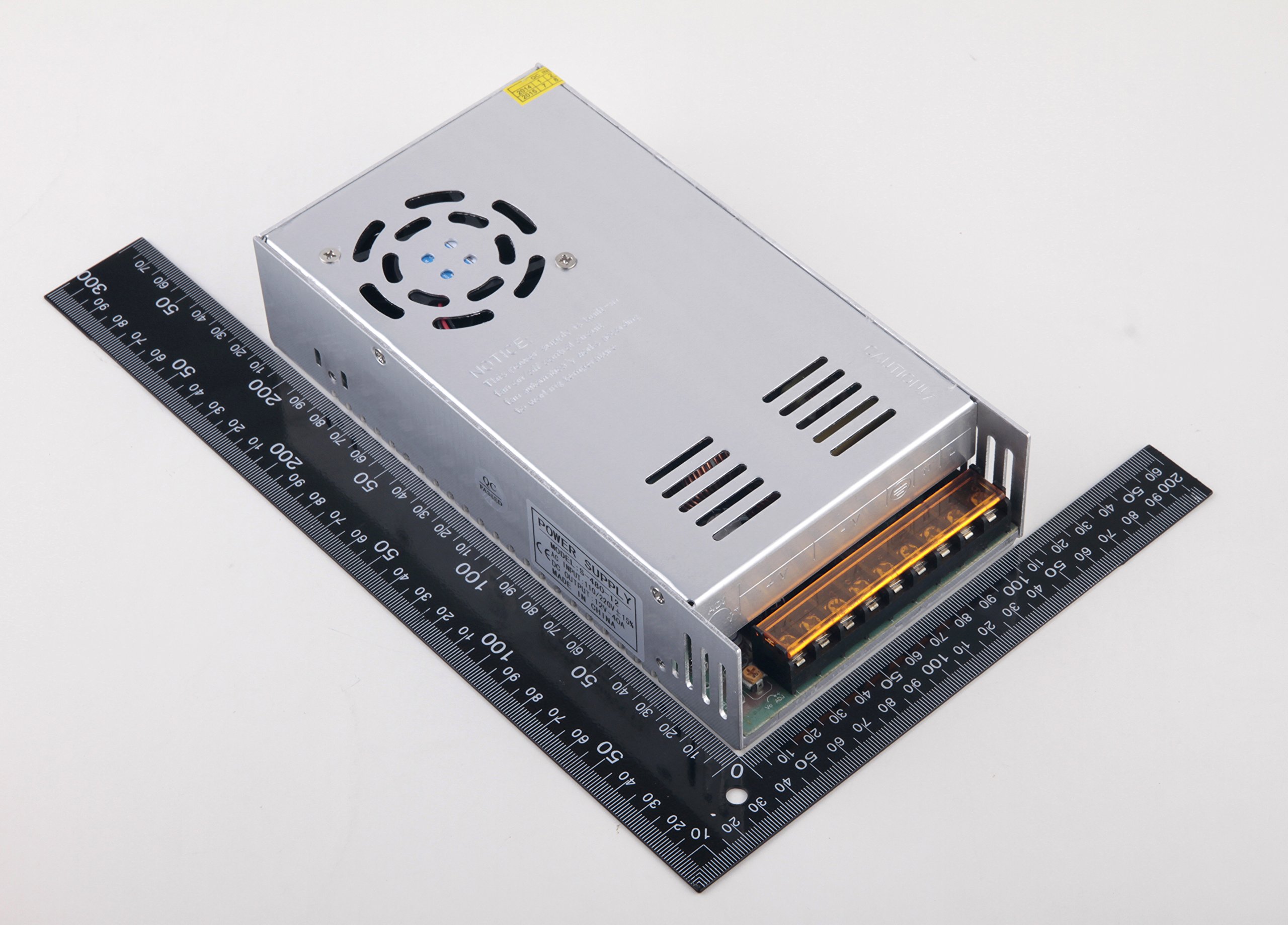 YourLed Schaltnetzteil 12V 40A 480W AC/DC Industrienetzteil Modell S-480-12 einstellbare Ausgangsspannung 10-13,2V Metallgehäuse