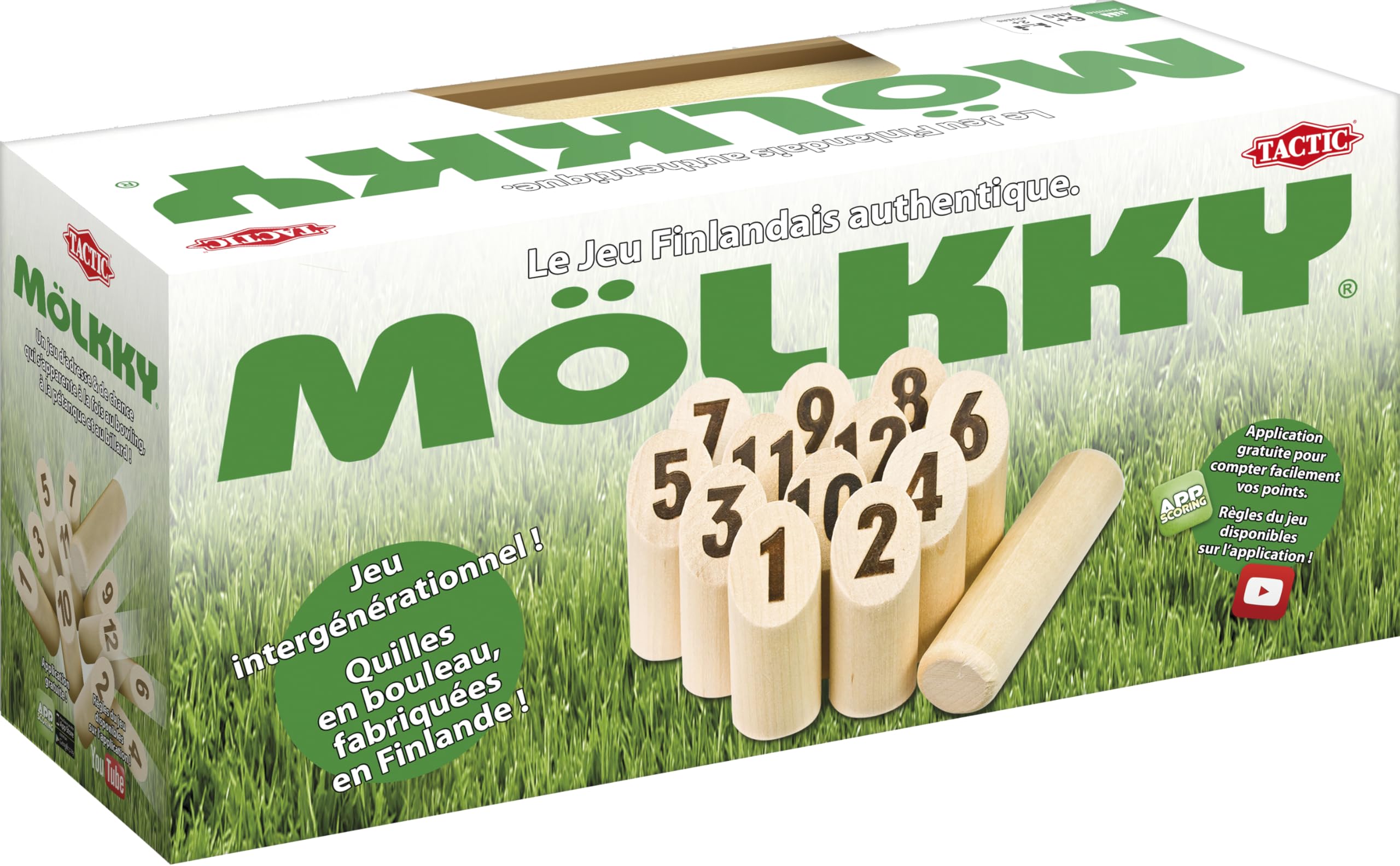 Mölkky – 53656 – Juego de lanzamiento – Bolos finlandaises – Mölkky Midi