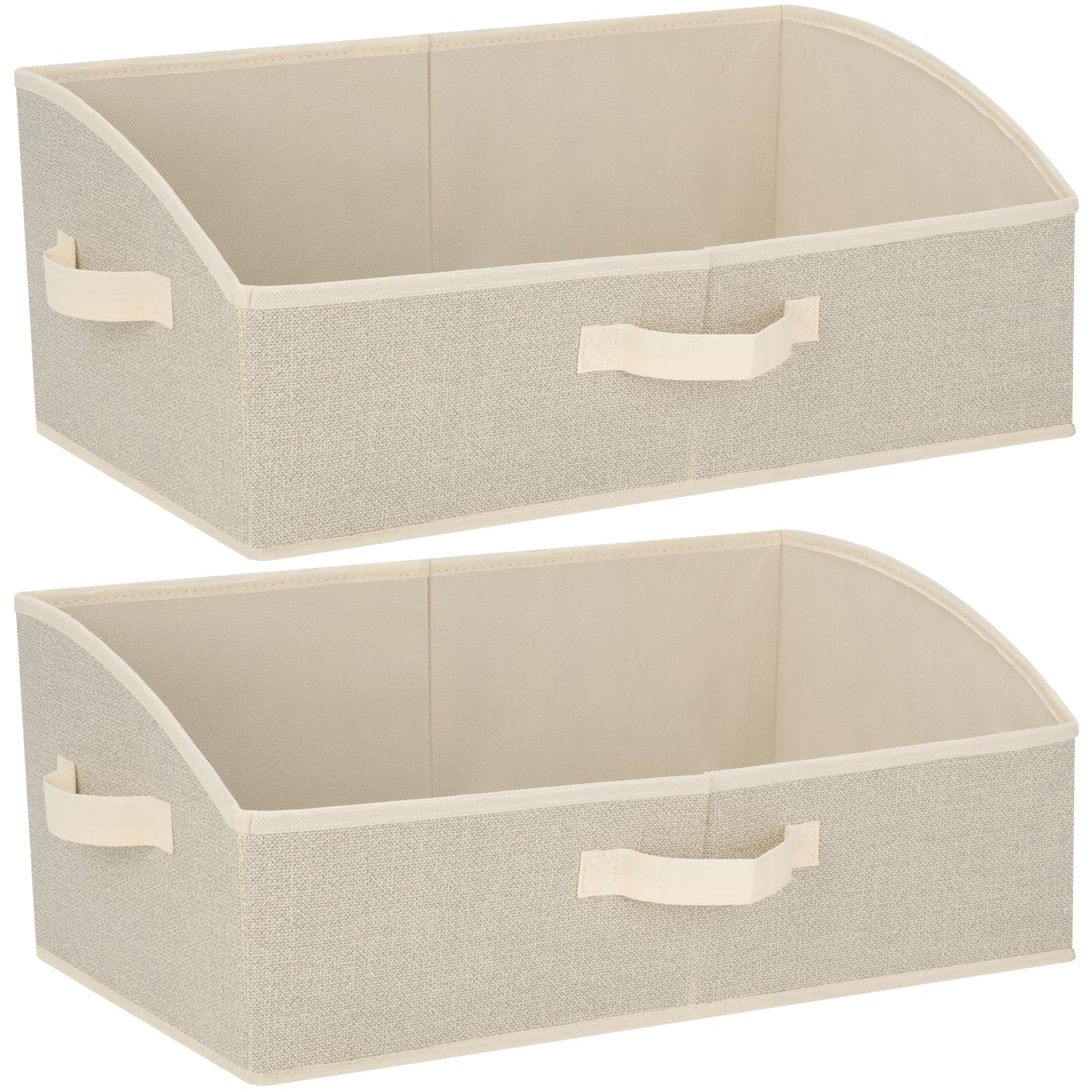 AiQInu Scatole Portaoggetti 28L,Cubo Portaoggetti Pieghevole in tessuto 50x28.5x20cm Set di 2, con Maniglia,Grande Contenitore per Vestiti,Armadio,Giocattoli, libri e Guardaroba