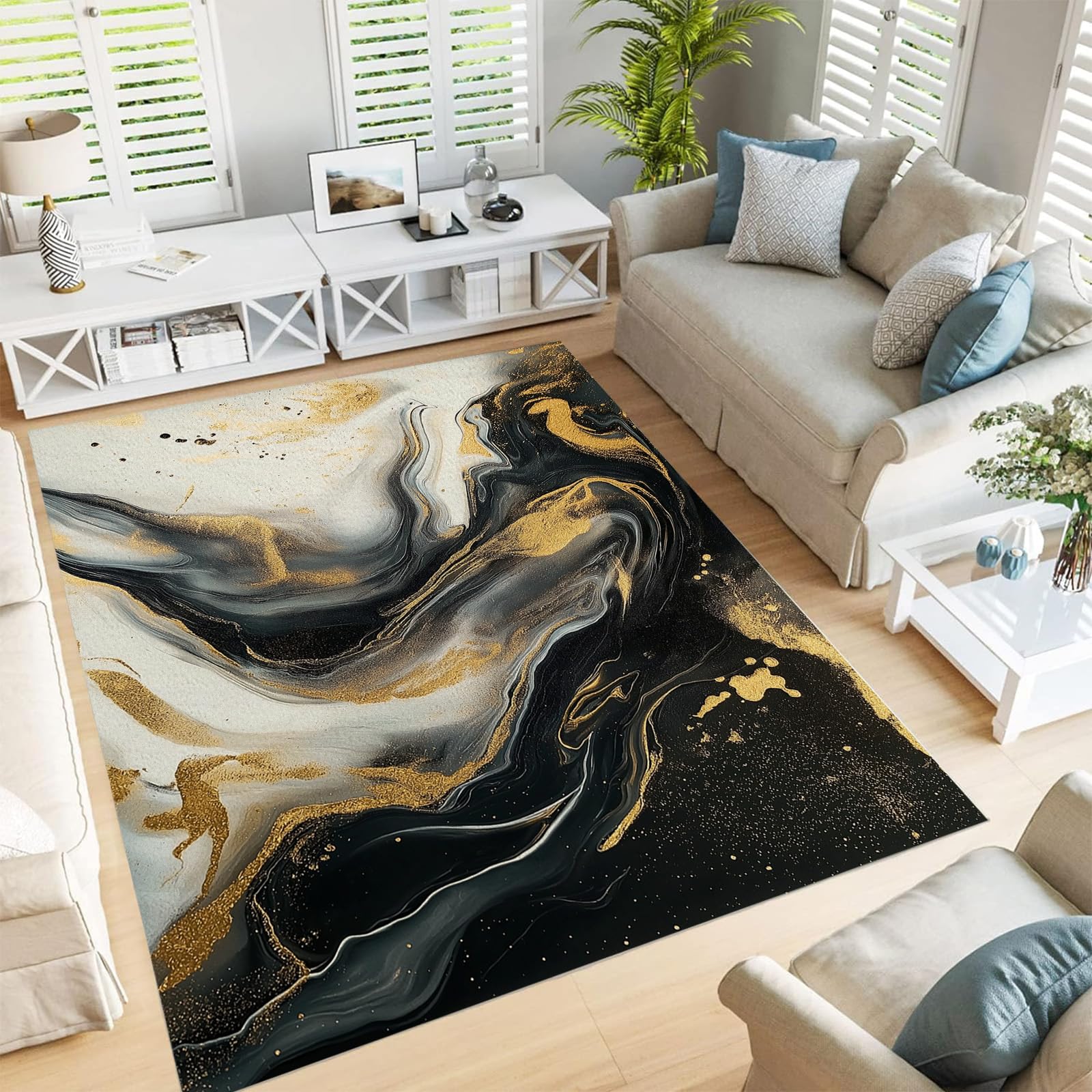 Tapis poils ras 90x180cm moderne antidérapant pour entrée et salon