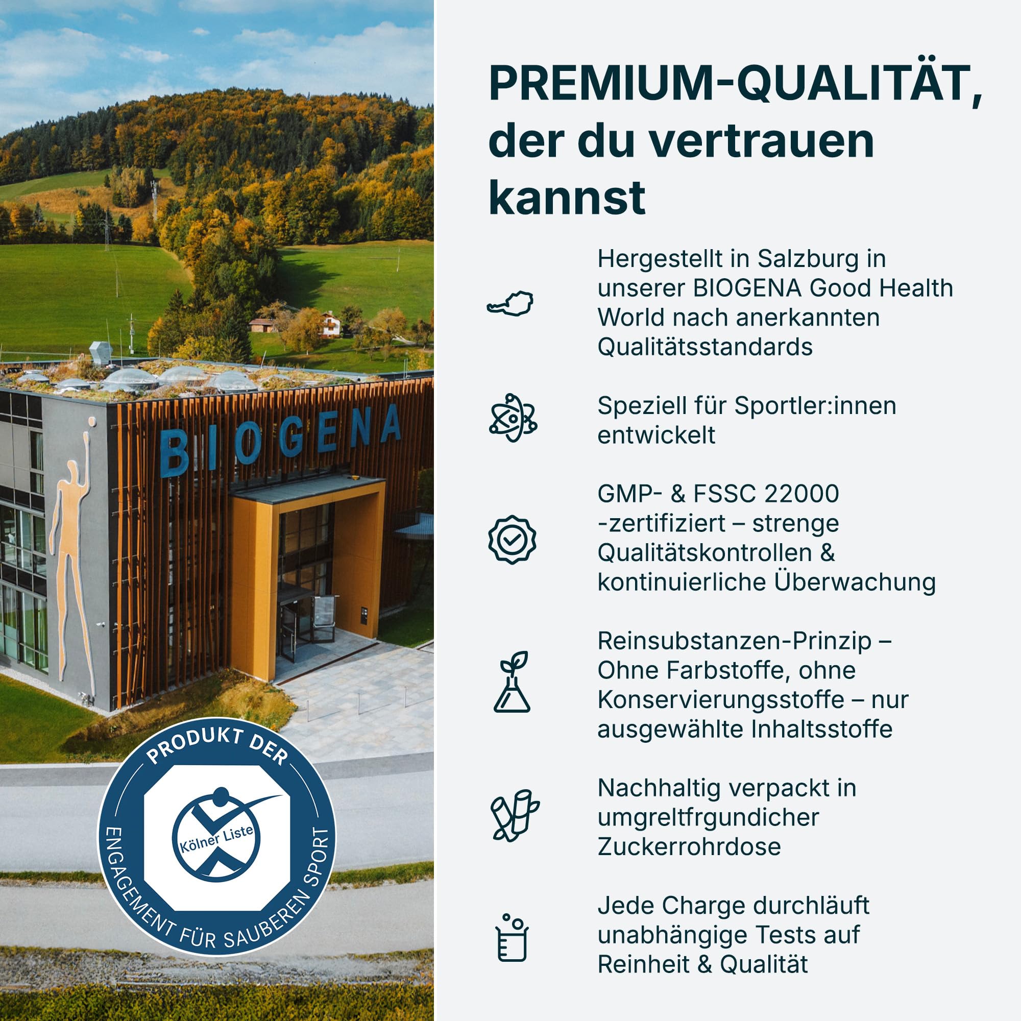 BIOGENA SPORTS Kalium Magnesium Complex - Magnesium Bisglycinat, Citrate, Taurate mit Vitamin B6 & Taurin-Kombi - vegan - laborgeprüft - Made in Austria - 90 Kapseln