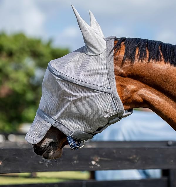 Foto 3 de 3 de Horseware Irlanda Rambo Flymask Plata y Gris Titanio