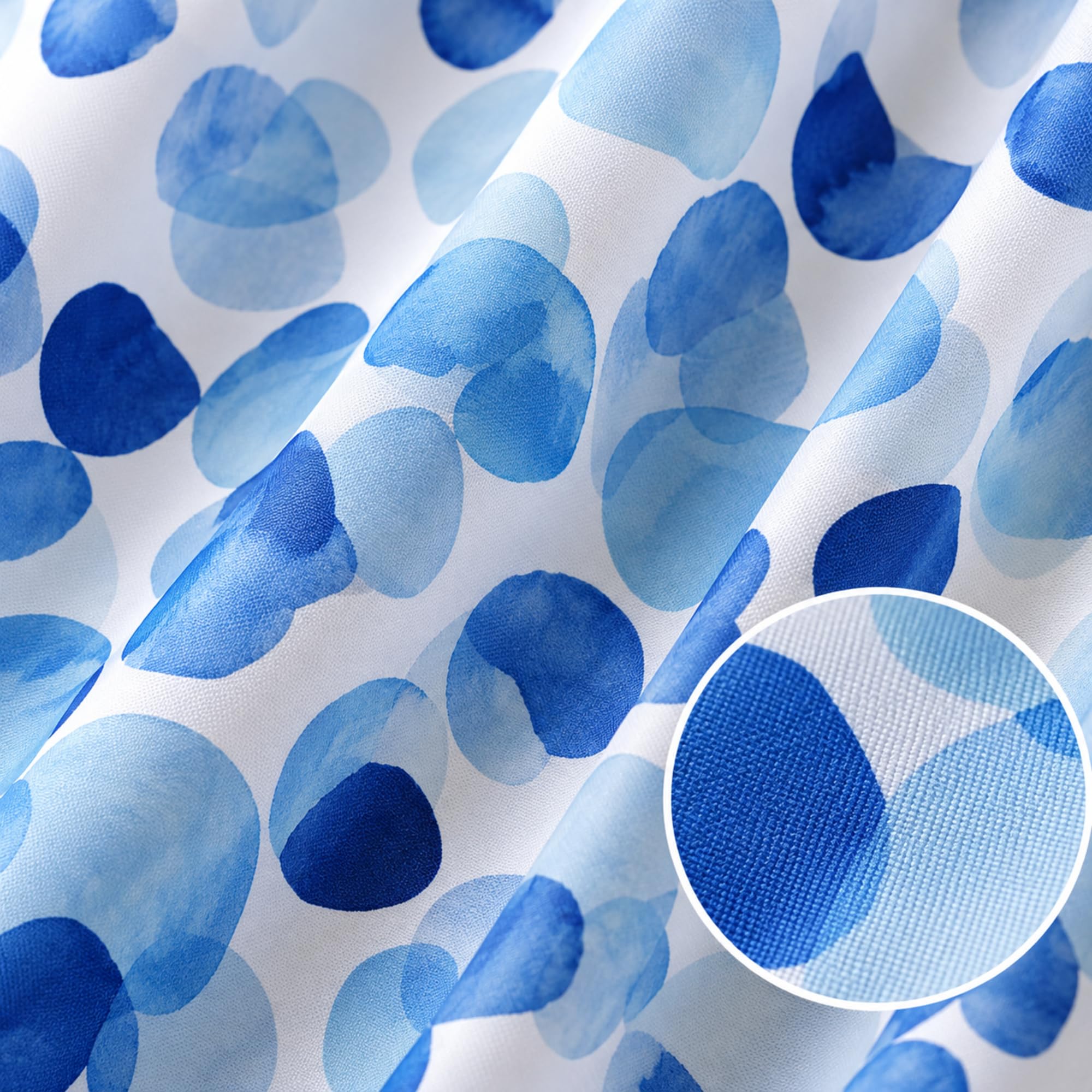 Blue Petal Shower Curtain - Waterproof & Stylish -3 Blue Petal Shower Curtain - Waterproof & Stylish -3