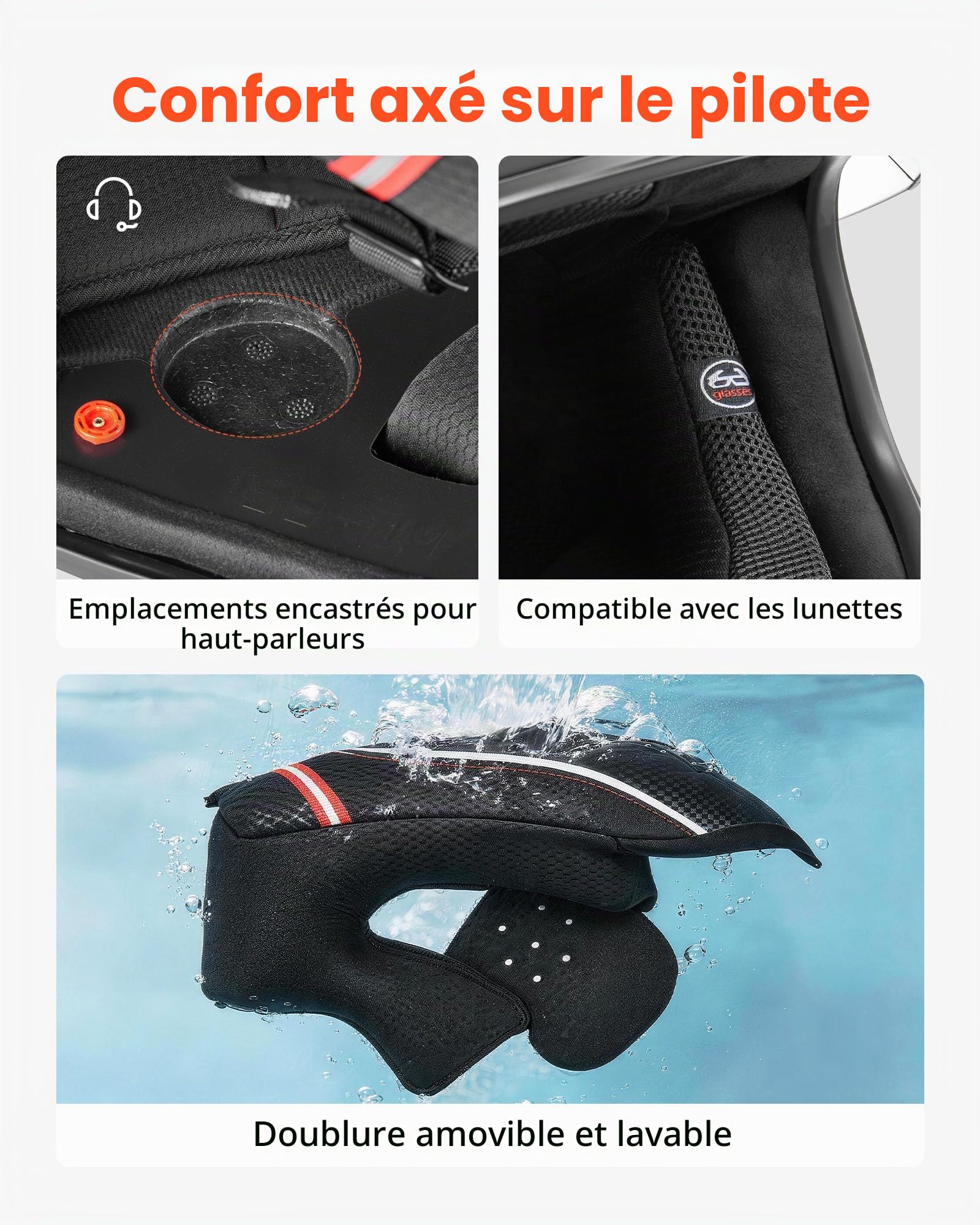 VEVOR Casque Intégral Taille XL, Casque de Moto Homologué Dot et ECE, Protection pour Adultes Motocross Moto de Route Trajets Quotidiens Voyage, avec Visière Transparente, Léger et Confortable