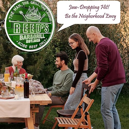 Miniatura 2 de Letreros de neón personalizados para bar y parrilla, letrero LED con nombre personalizado, para el hogar, bar, parrilla, barbacoa, para patio