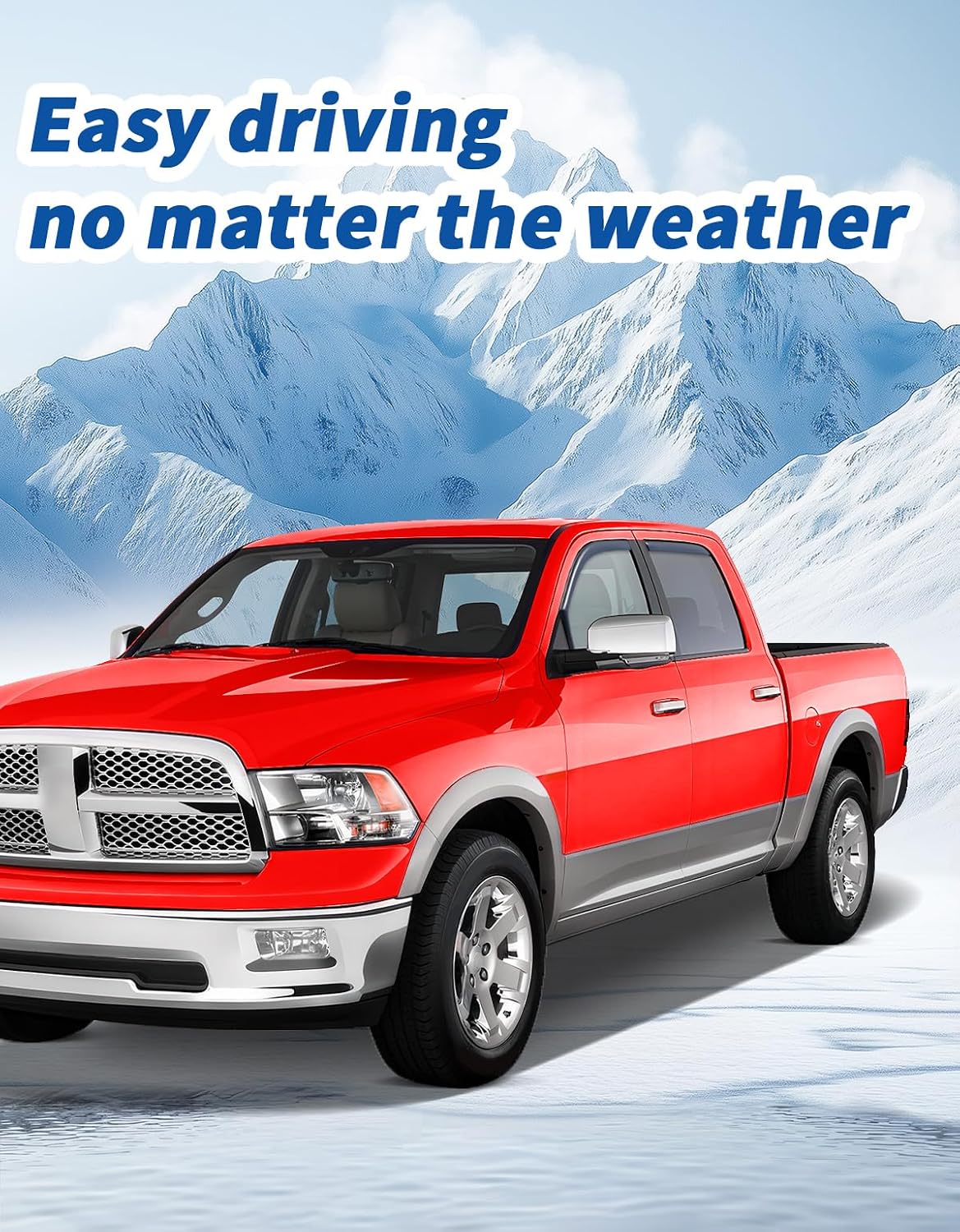 in-Channel Window Rain Guards Fit for Dodge RAM Crew Cab Mega Cab 2009-2018 Rain Guard Big Horn Extra Durable Window Deflectors Truck Window Vent Visors Vent Shades Exterior Car Accessories