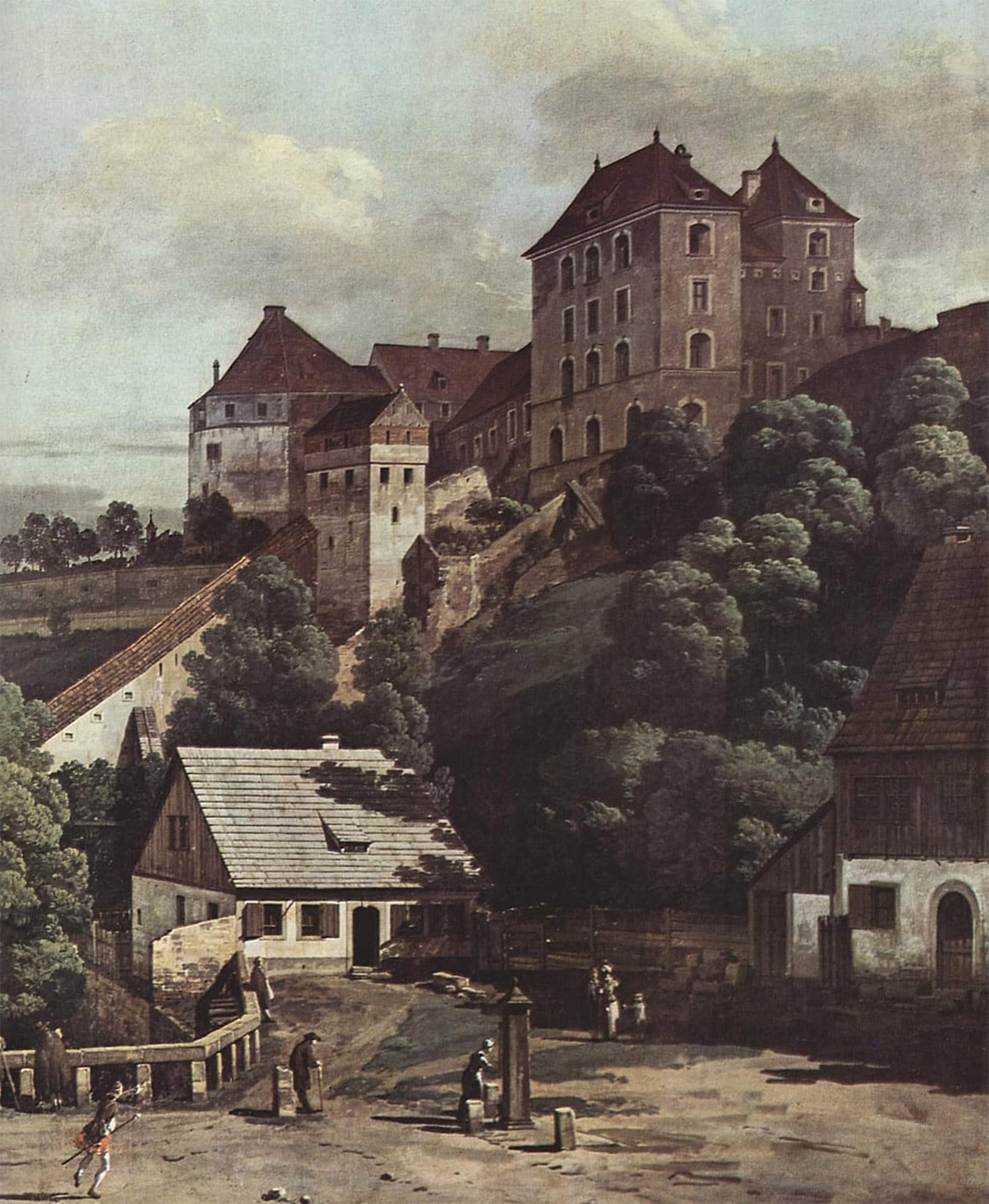SERENDIPITP Retro Picture Poster Wall Art Pictures Painting Seen View of Pirna Pirna From the South Side with Fortifications by Bernardo Bellotto Wall Art Canvas Print for Wall Decor 60x90cm