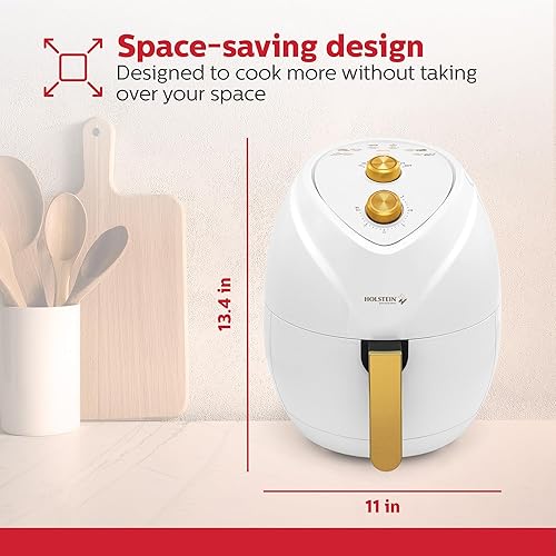 Miniatura 9 de Holstein Housewares Freidora de aire de 4.8 cuartos de galón conveniente y fácil de usar con funciones óptimas de cocción para freír, hornear, asar