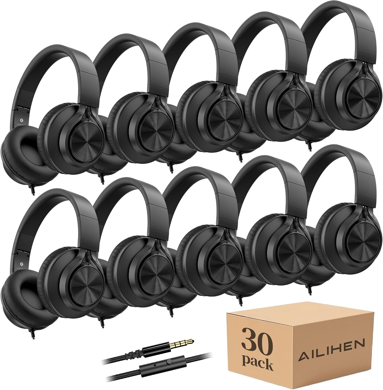 AILIHEN 30 Pack Classroom Headphones...