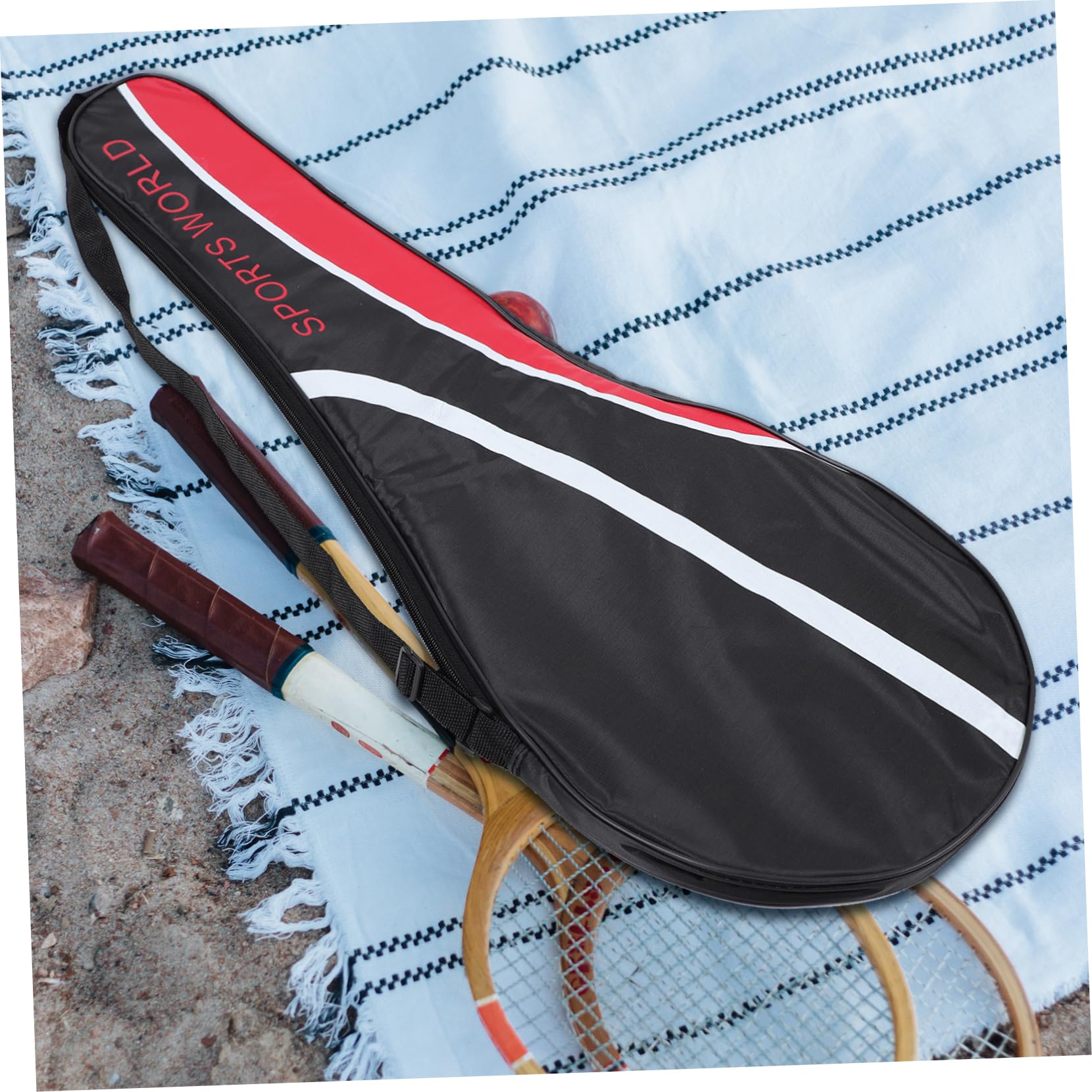 VANZACK Badminton Racket Bag - Black, 70X24cm - 2 Racket Capacity - Oxford Cloth - Adjustable Strap - Badminton Bags