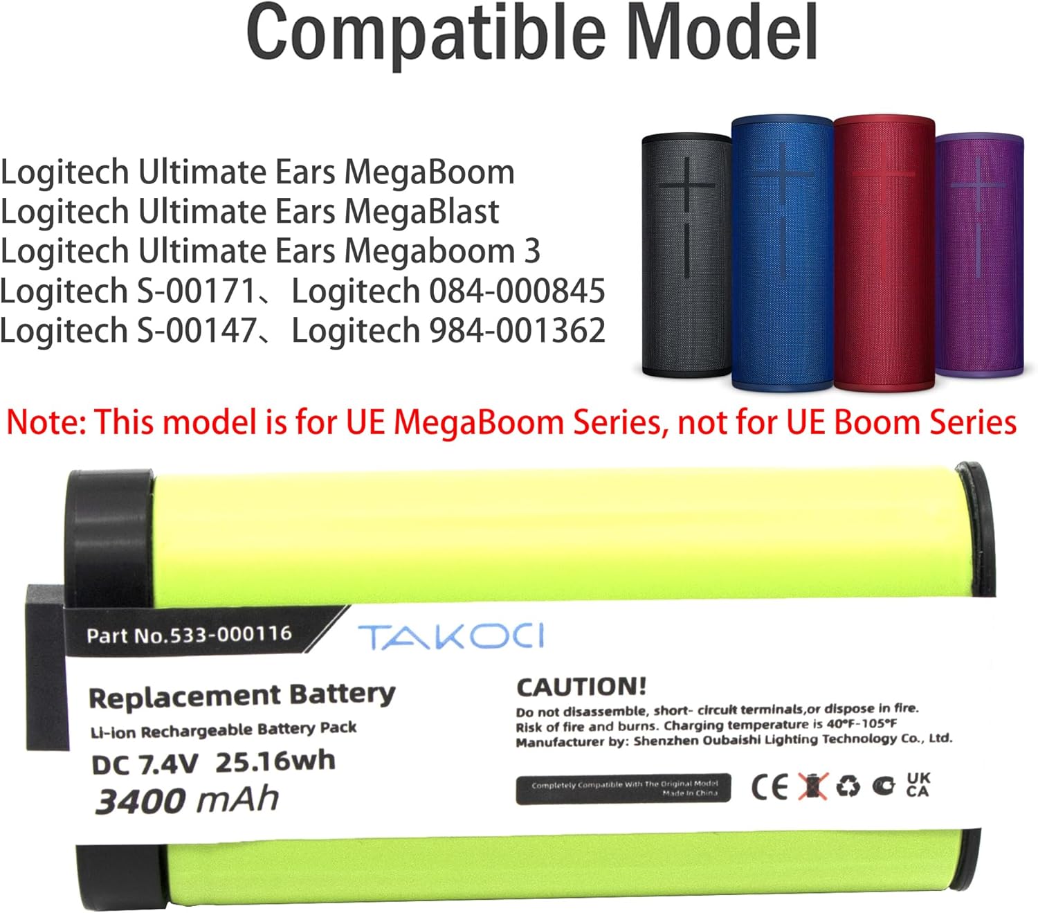 Megablast Megaboom Charging Please Wait Replacement Battery For